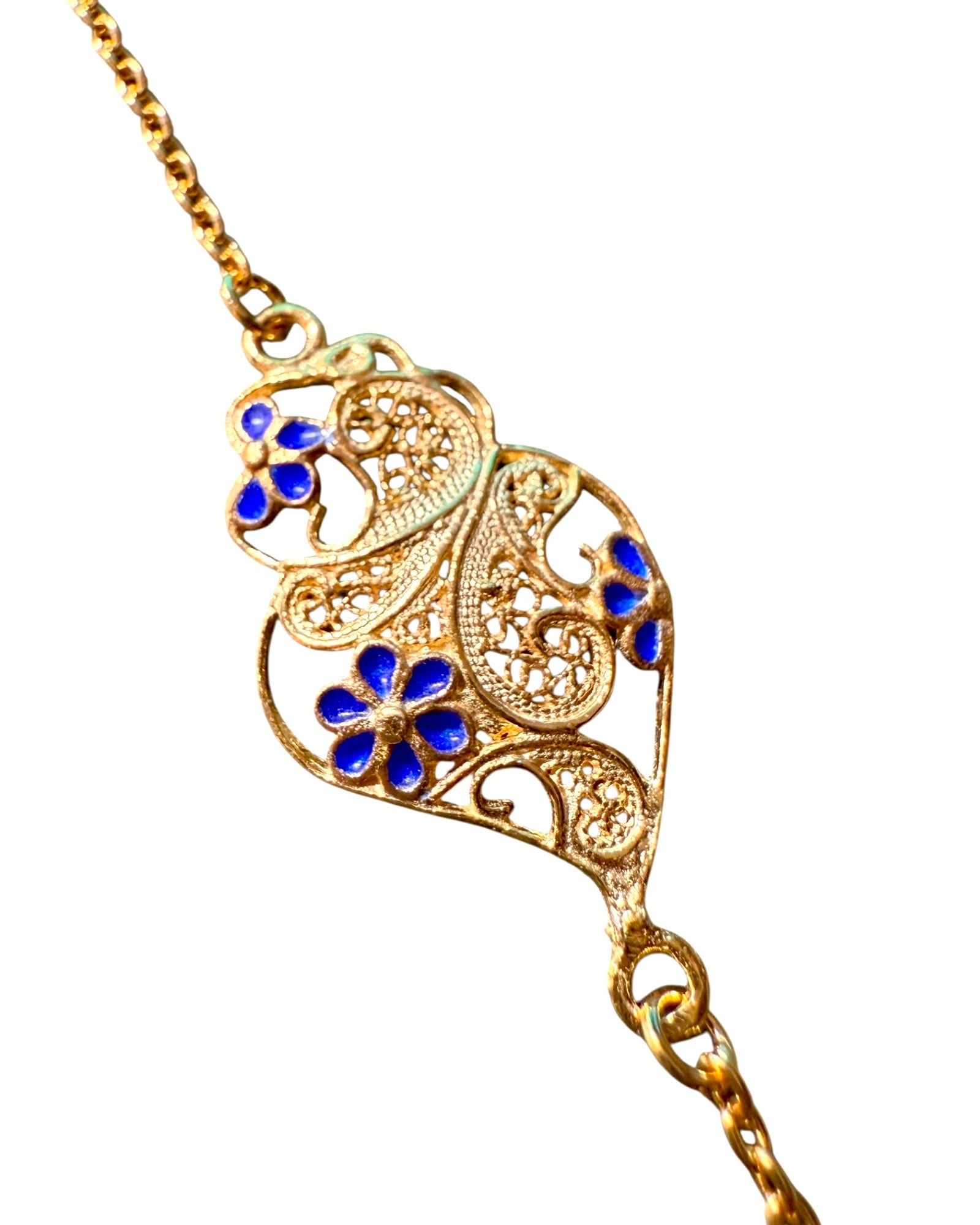 Pulseira Coração de Viana em Prata Dourada