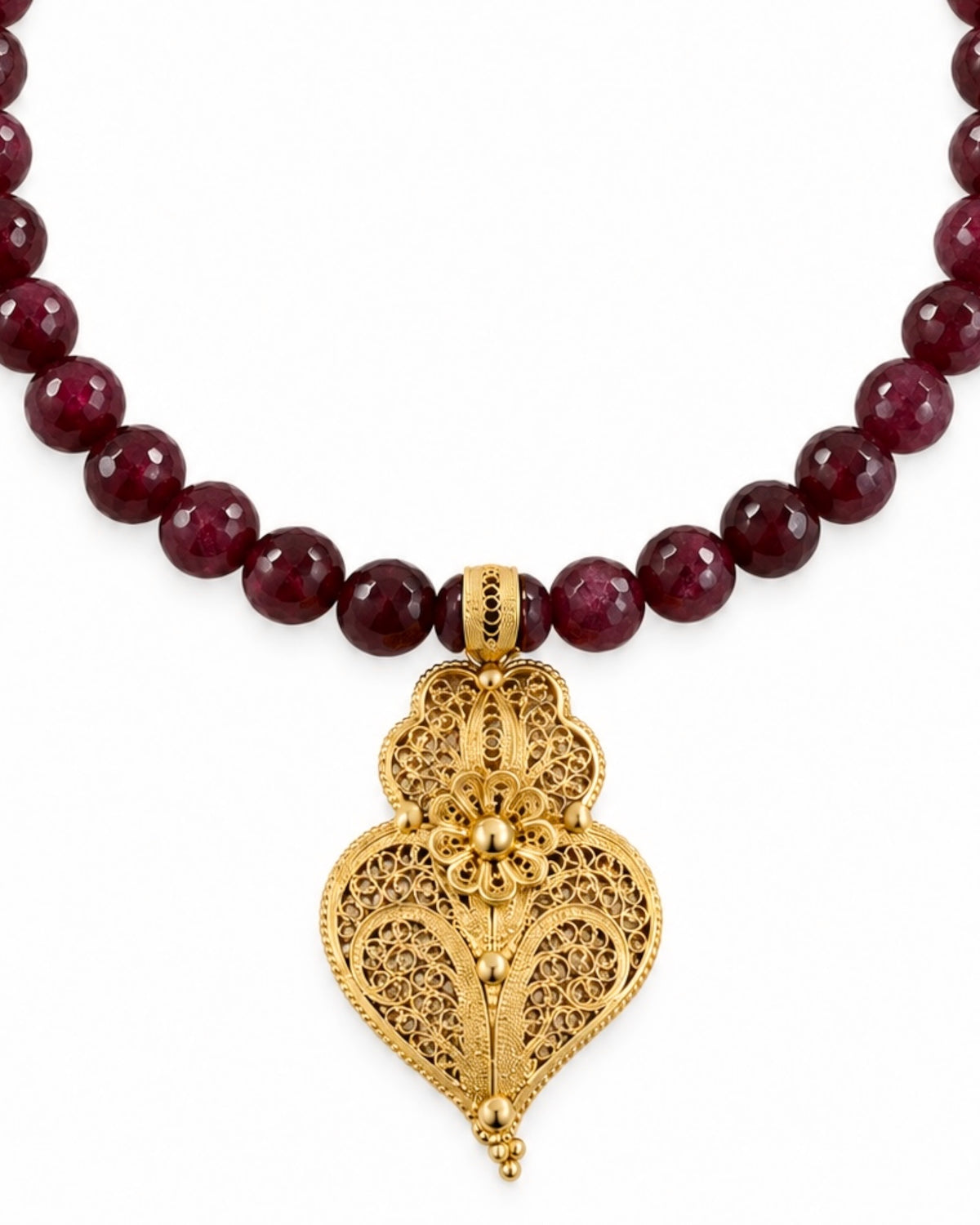 Viana Heart Necklace in Gold-Plated Silver