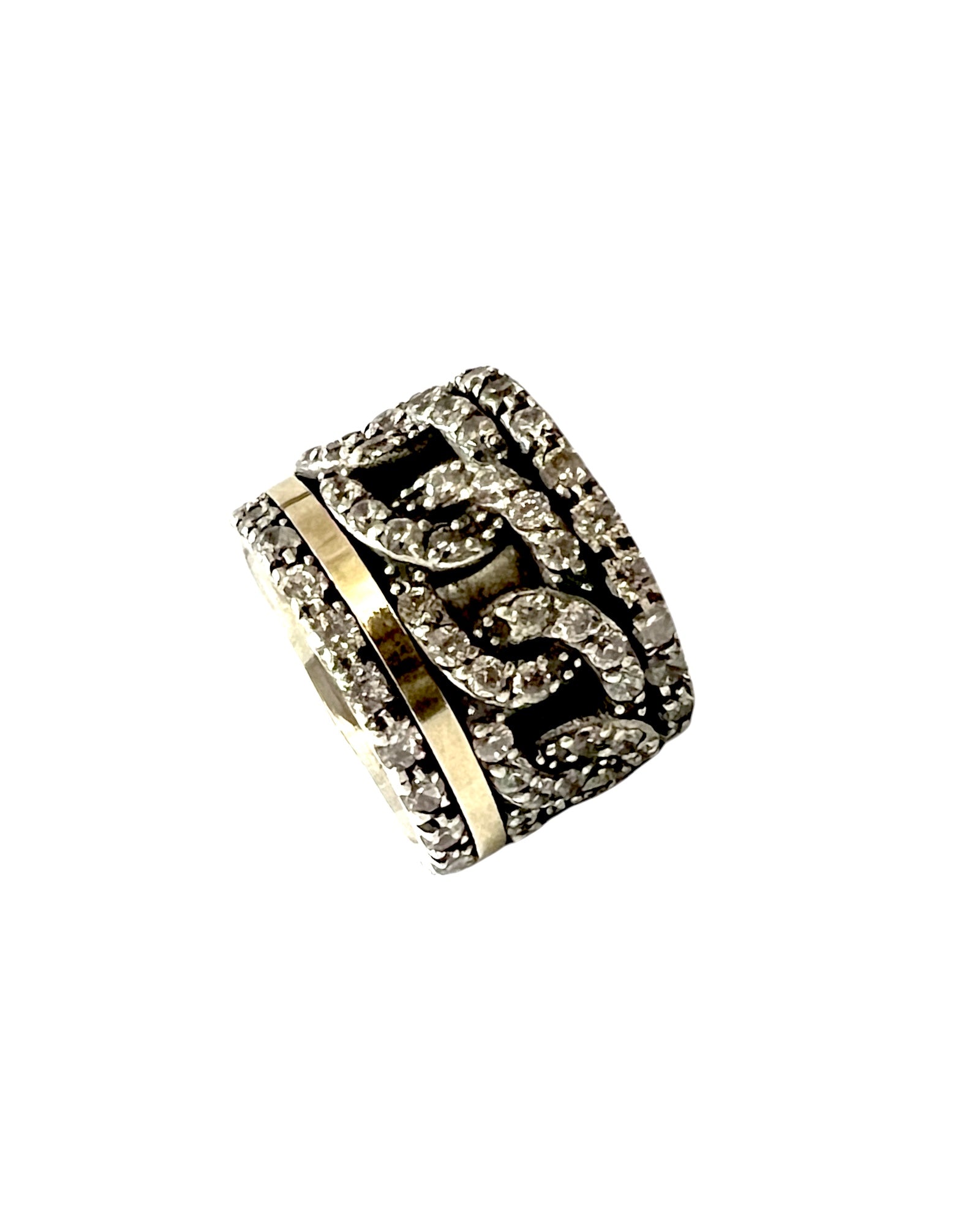 Anti-Stress Ring/Wedding Ring with Silver and Gold Chain