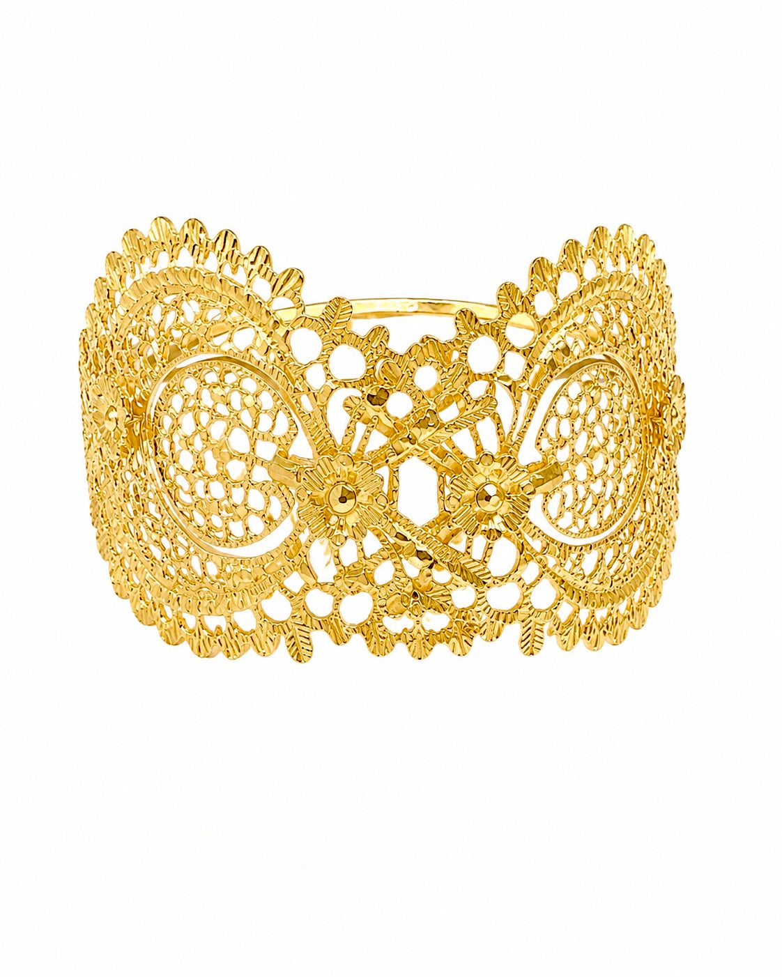 Pulseira / Escrava de Brinco à Rainha em Prata Dourada