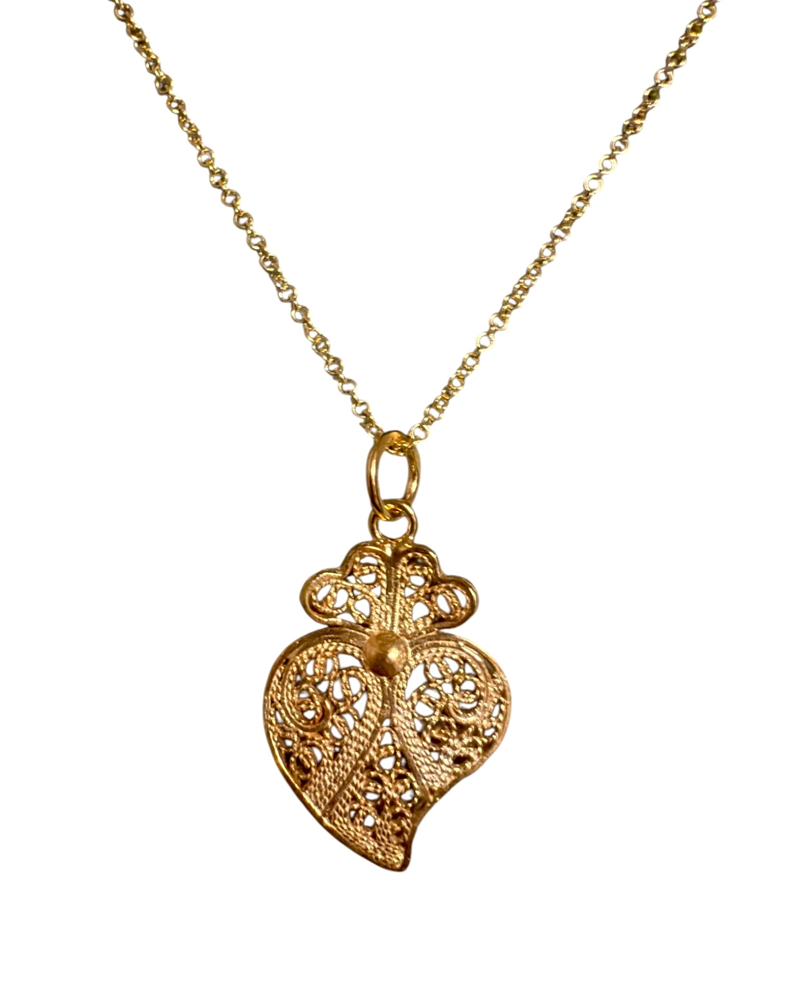 Viana Heart Necklace in Gold Plated Silver
