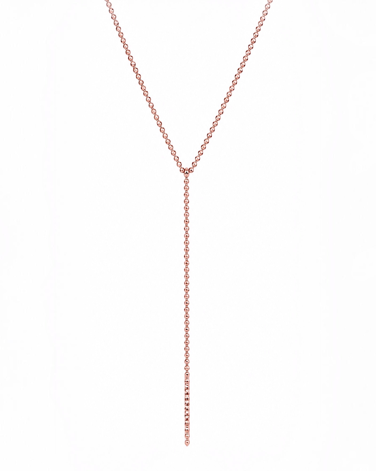 Long necklace in rose gold silver.