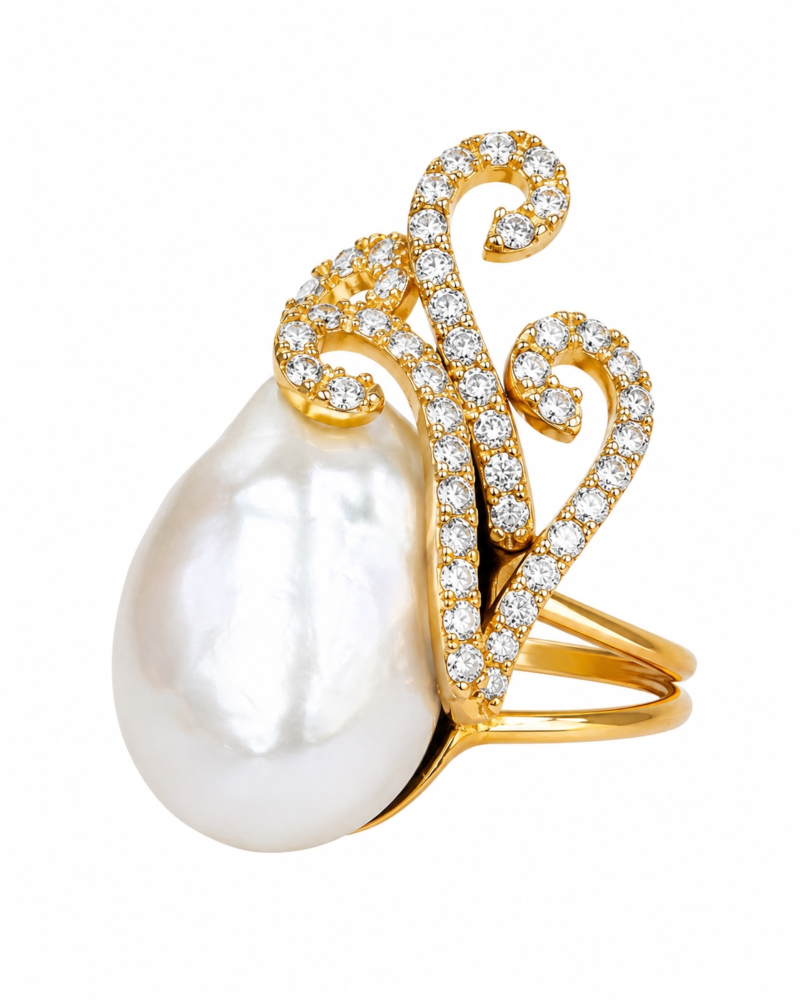 Anel Elegância com Pérola em Prata