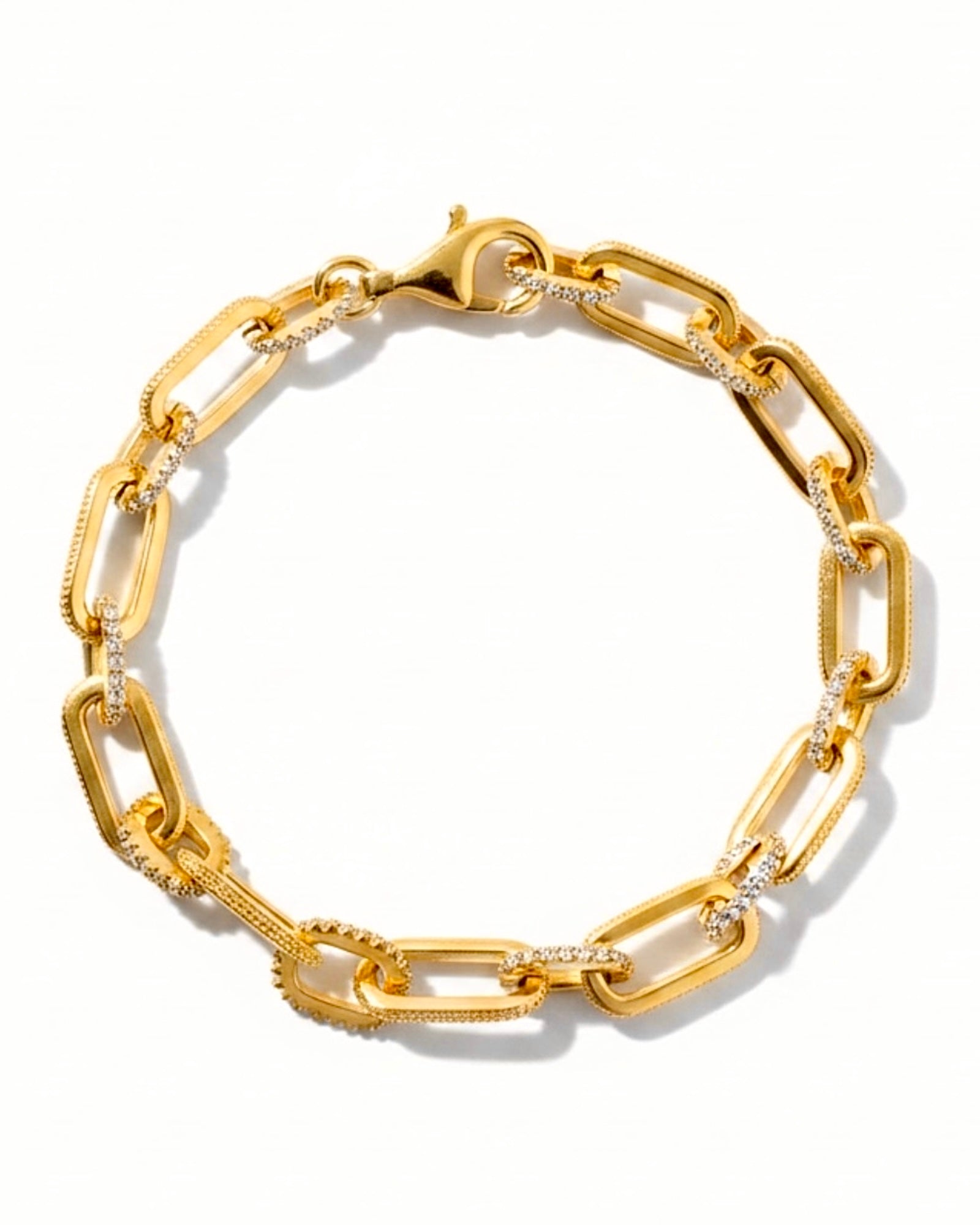 Pulseira Corrente Luxo em Prata Dourada