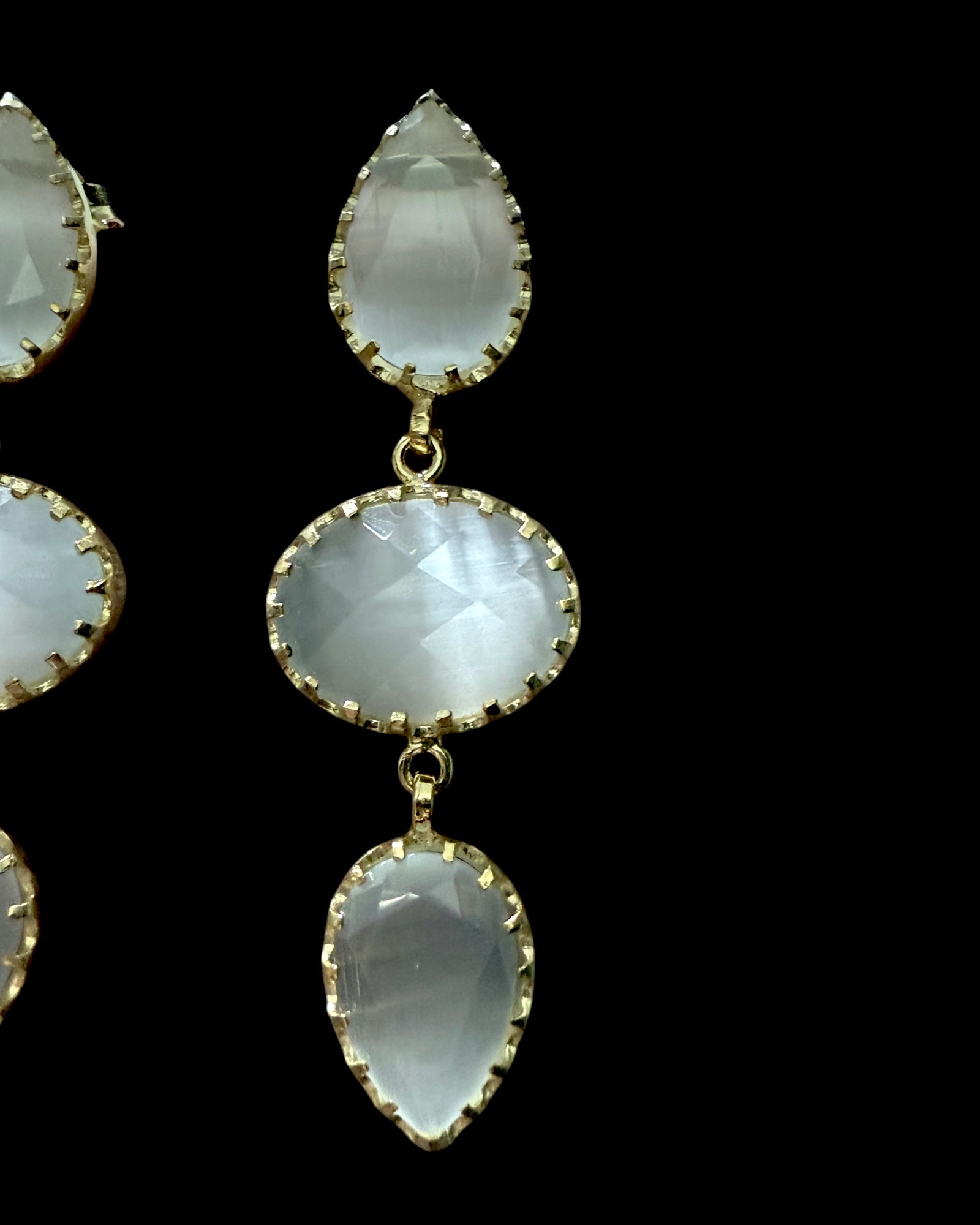 Gold Plated Silver Drop Earrings