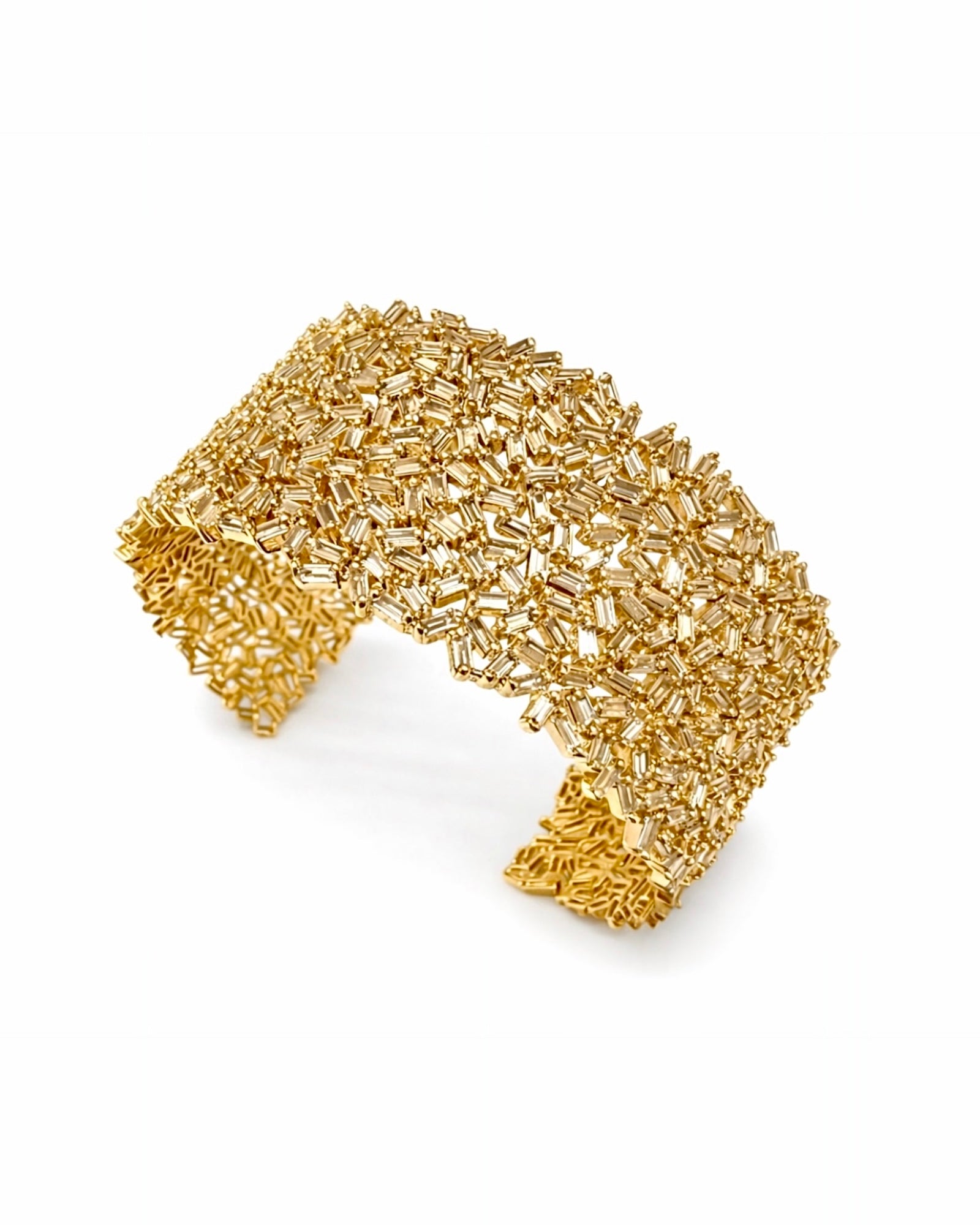 Pulseira / Escrava Baguetes em Prata Dourada