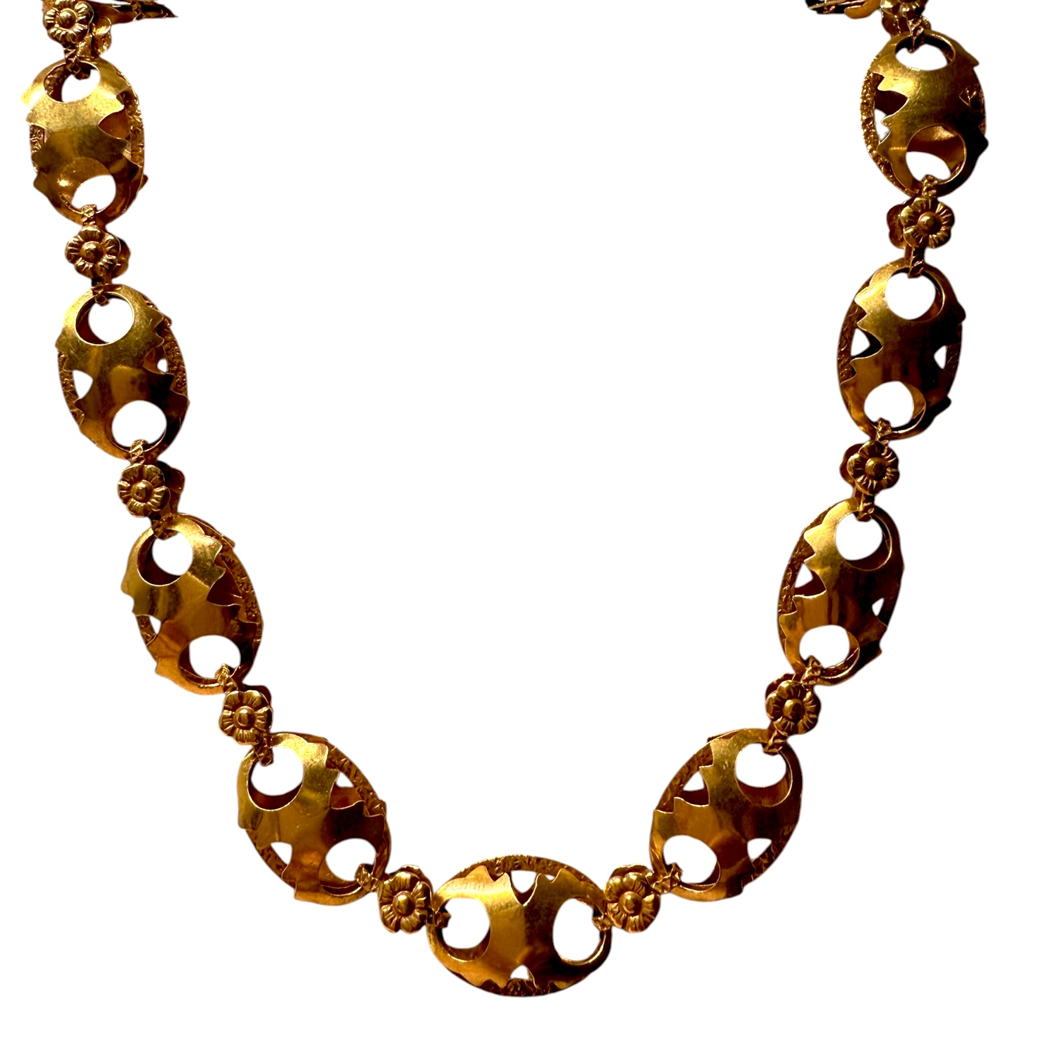 Filigree Chain Necklace in Gold Plated Silver