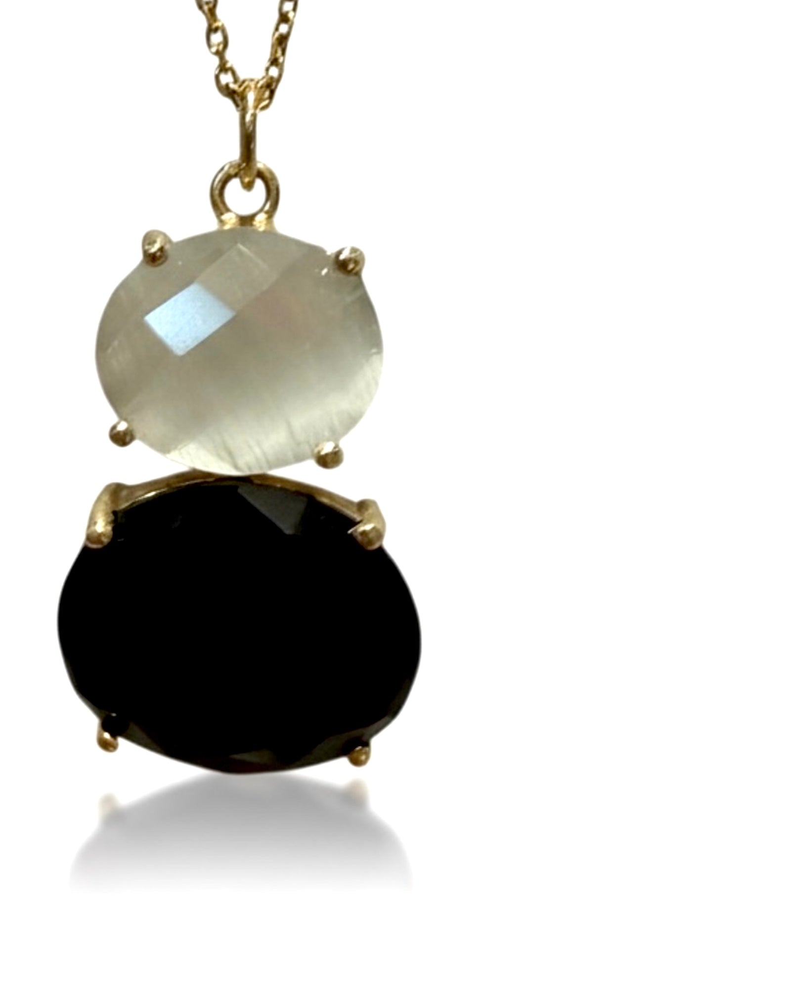 Black Necklace in Gold-Plated Silver