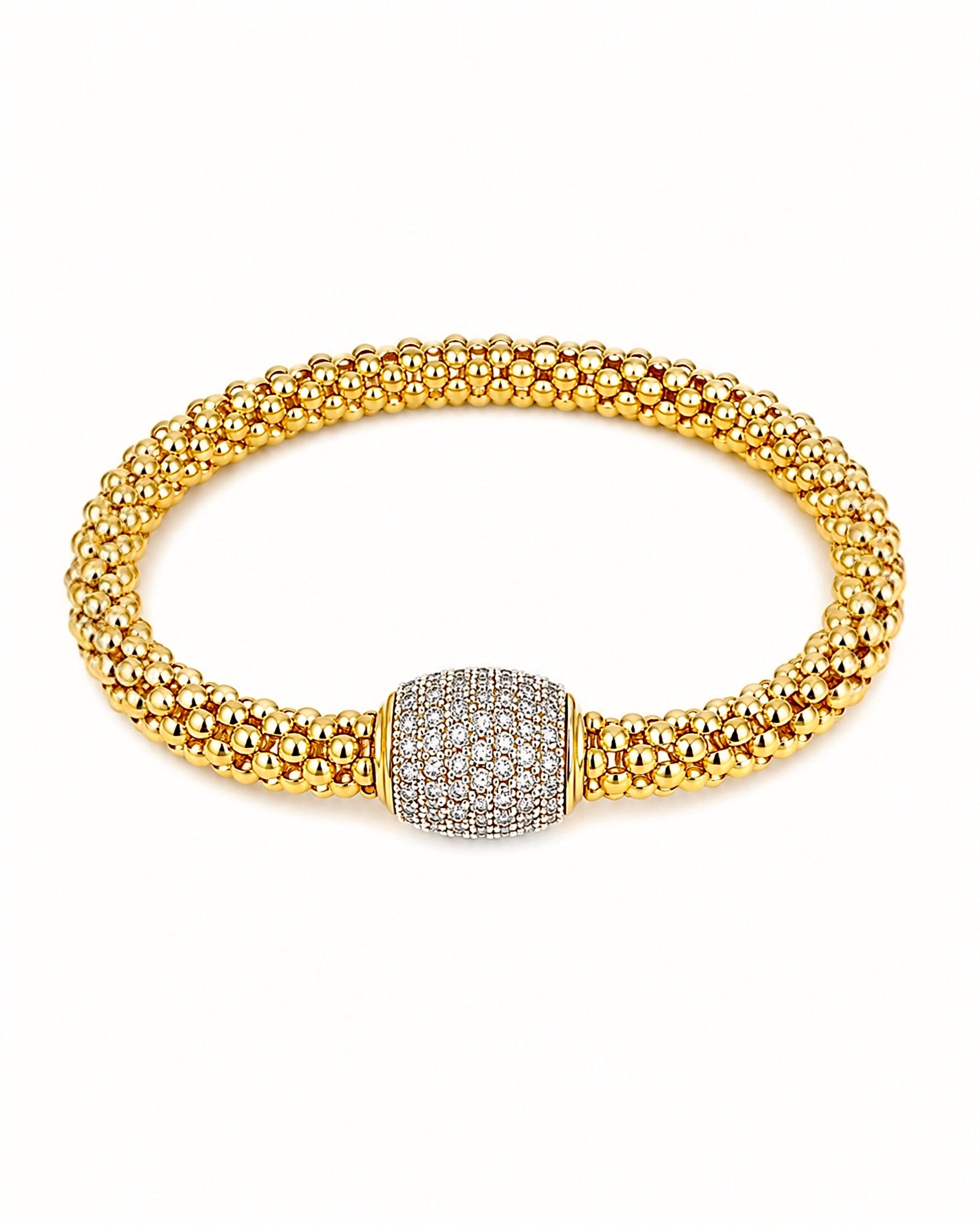 Pulseira Centro em Prata Dourada