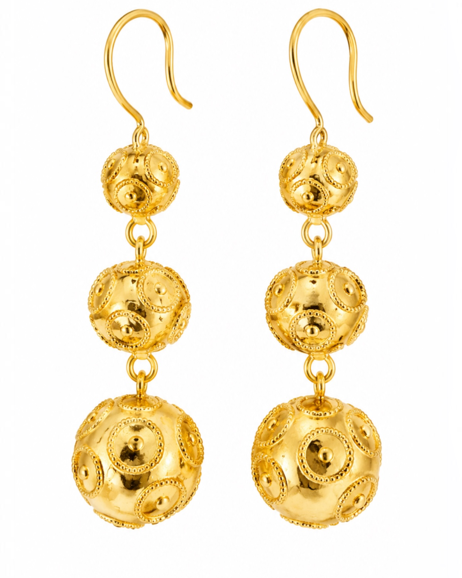 Viana Filigree Earrings in Gold-Plated Silver