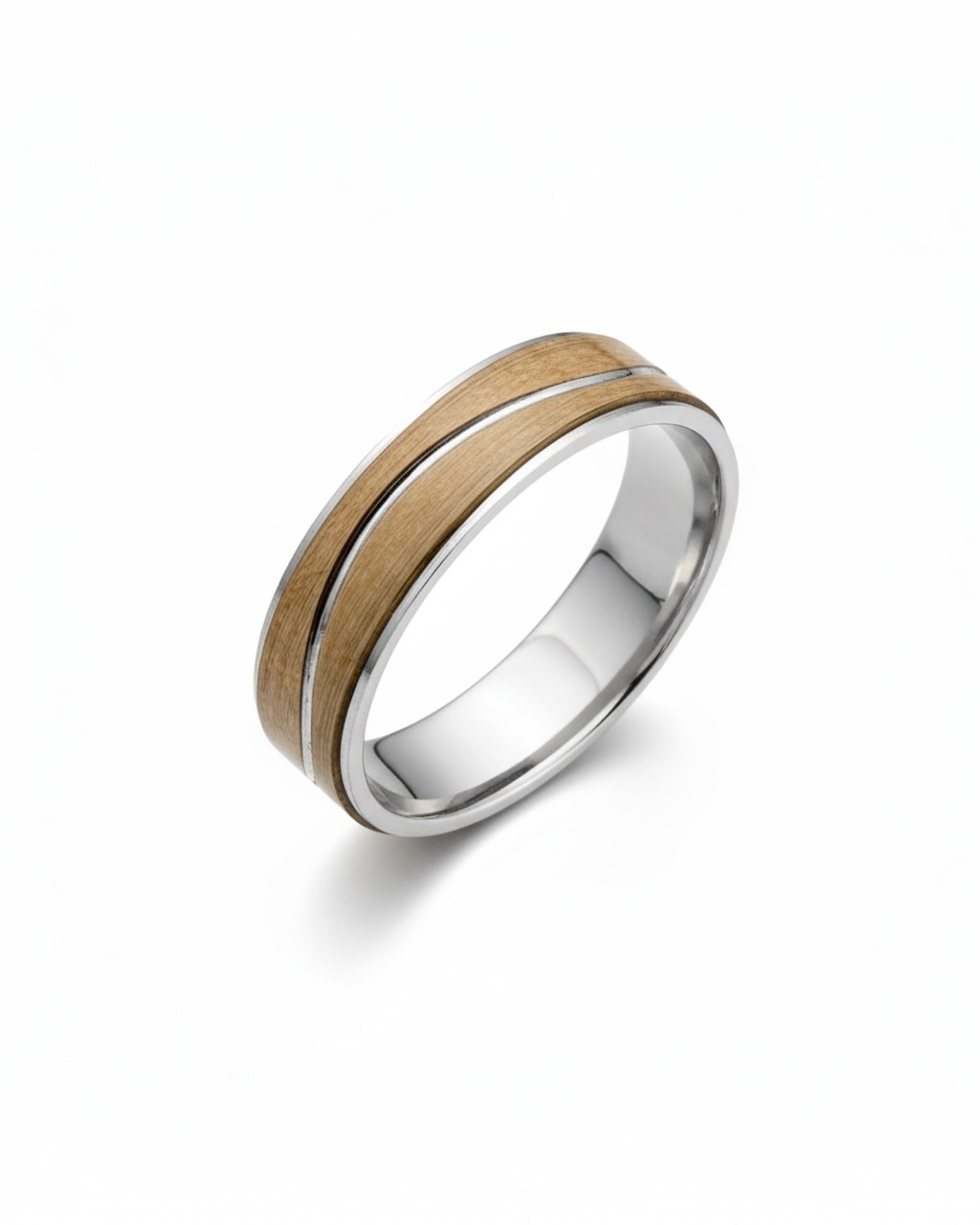 Silver and Yellow Gold Wedding Band
