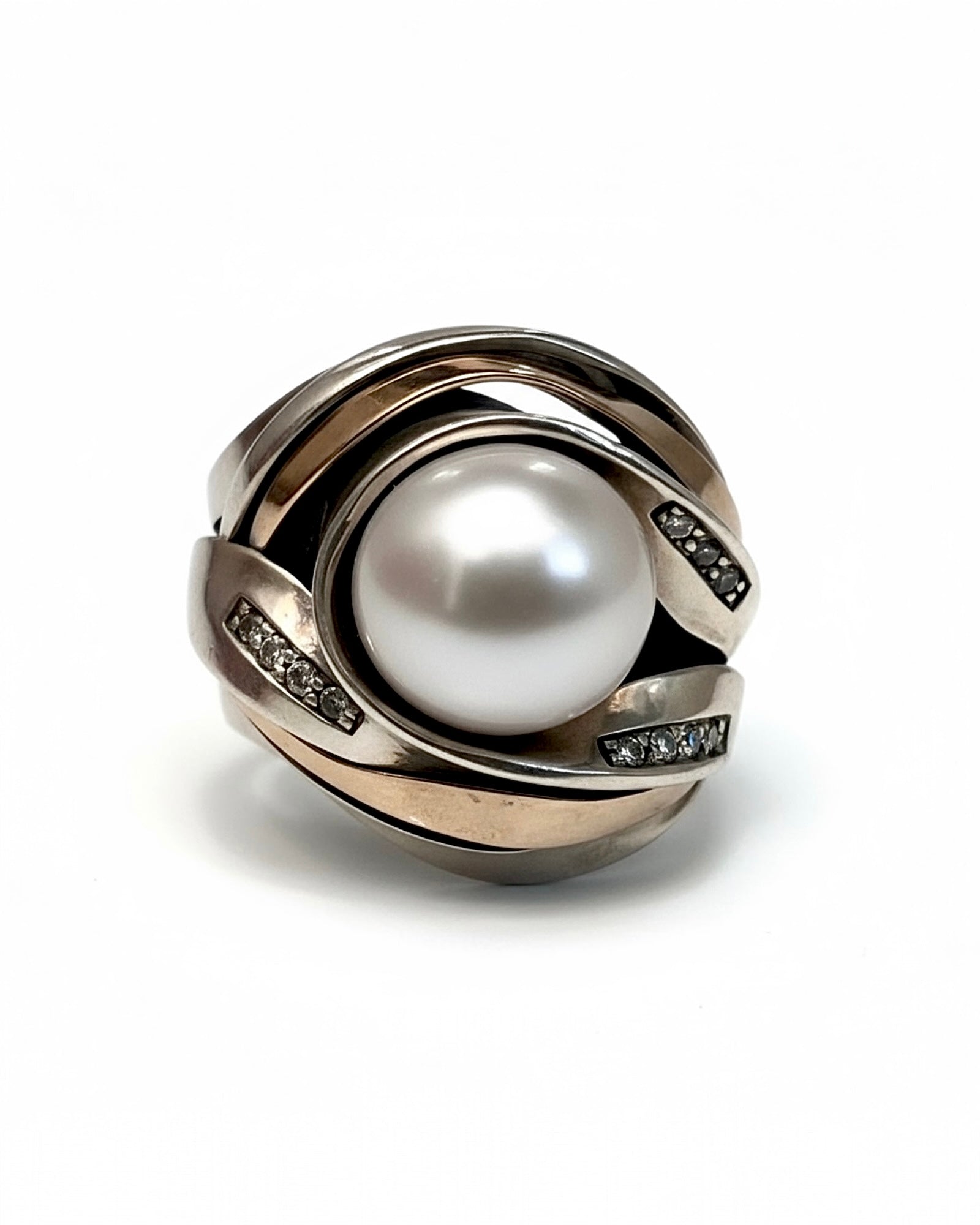 Pearl Ring in Silver and Gold