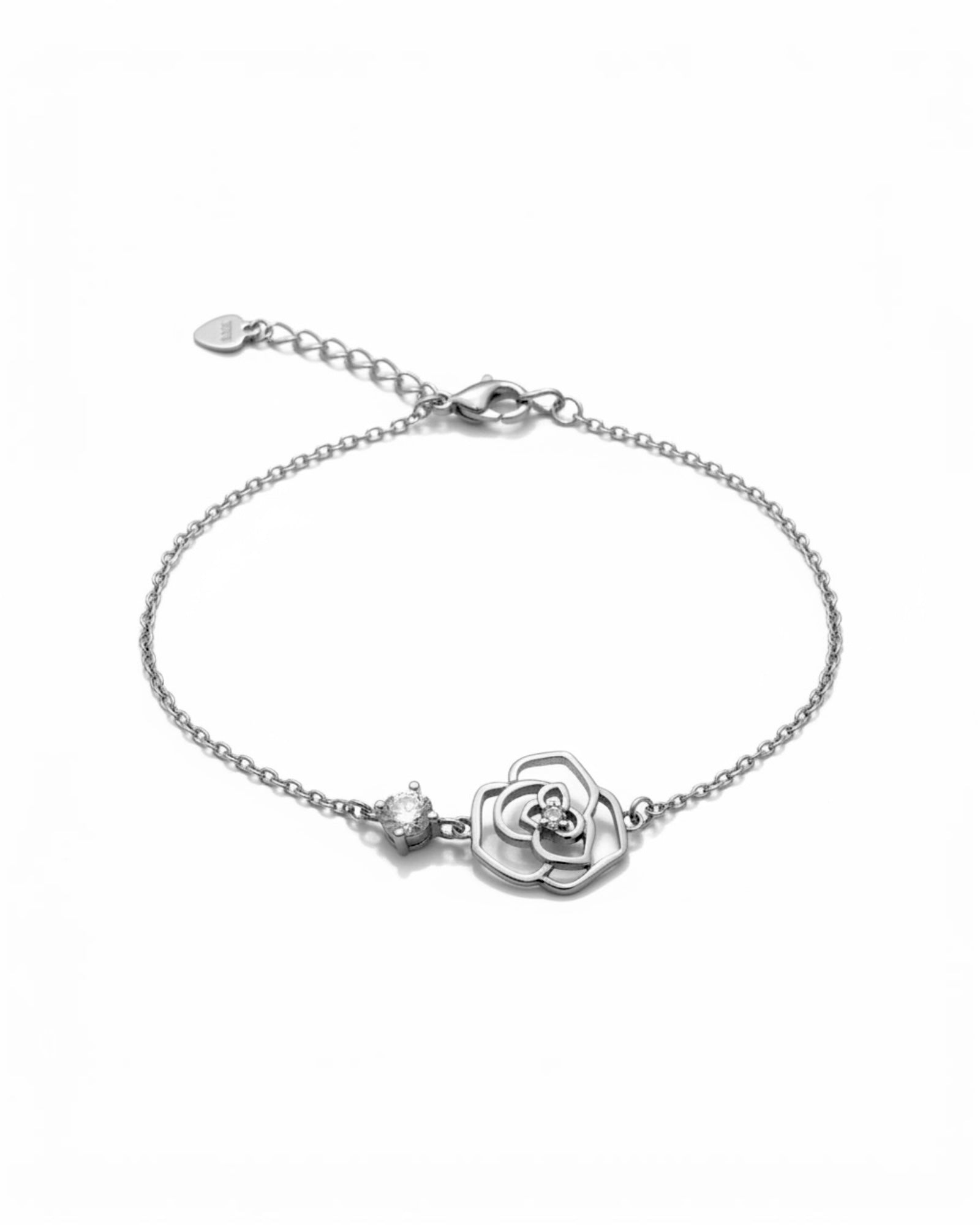 Pulseira Flor em Prata