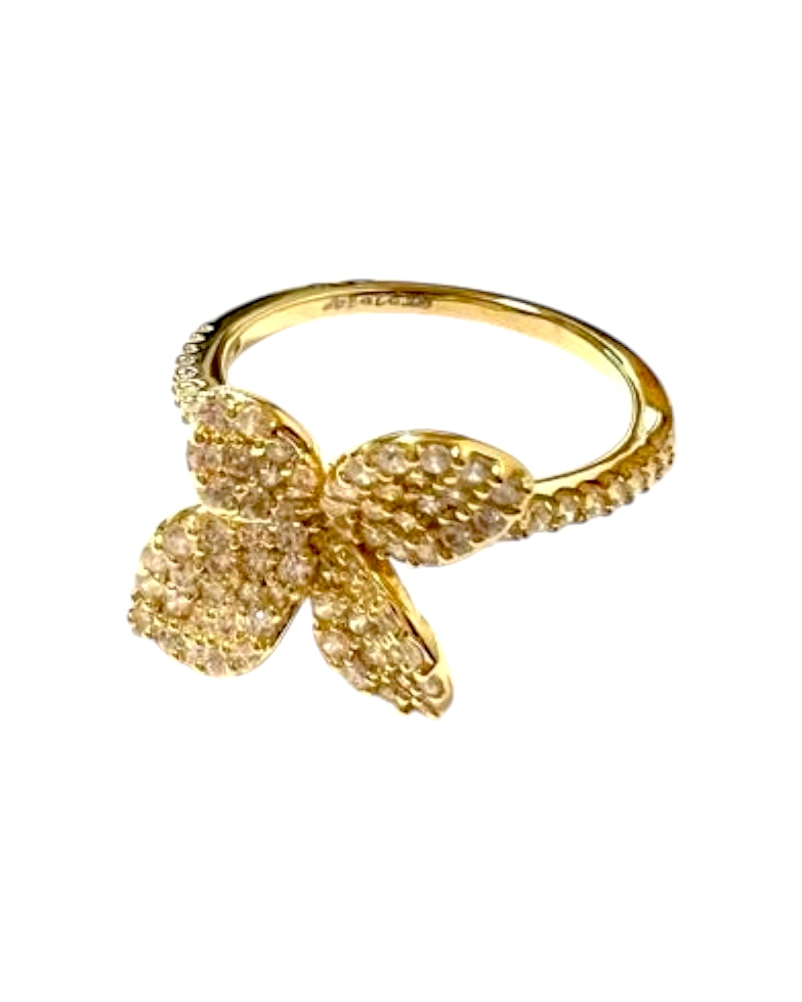 Gold Plated Silver Petals Ring