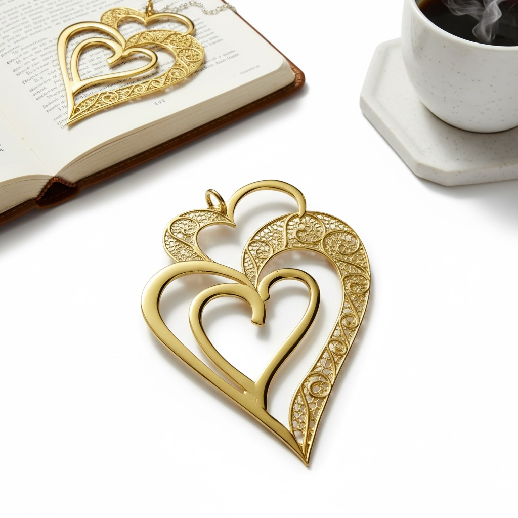 Medalha Coração Viana é Amor em Prata