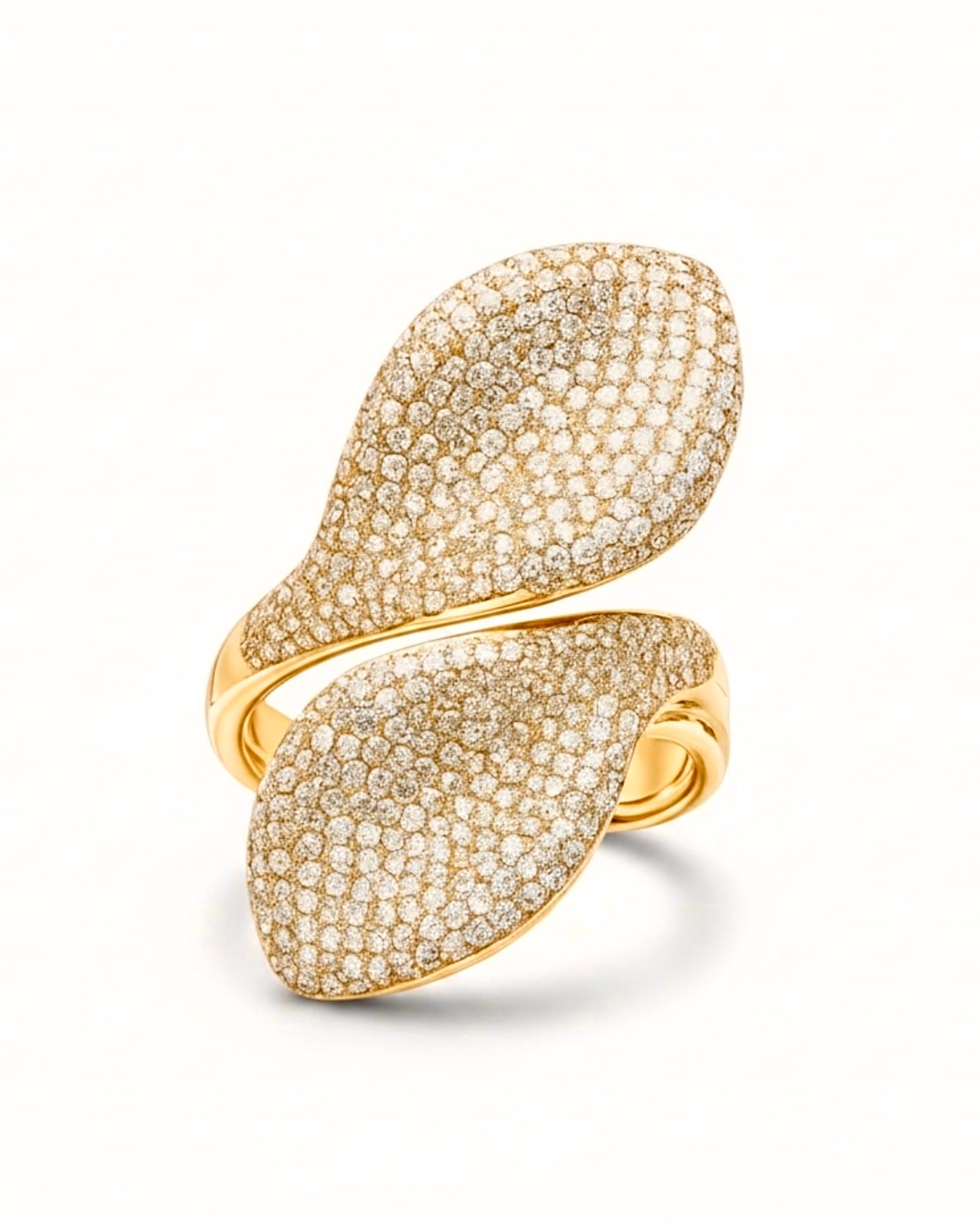 Two-Petal Ring in Gold-Plated Silver