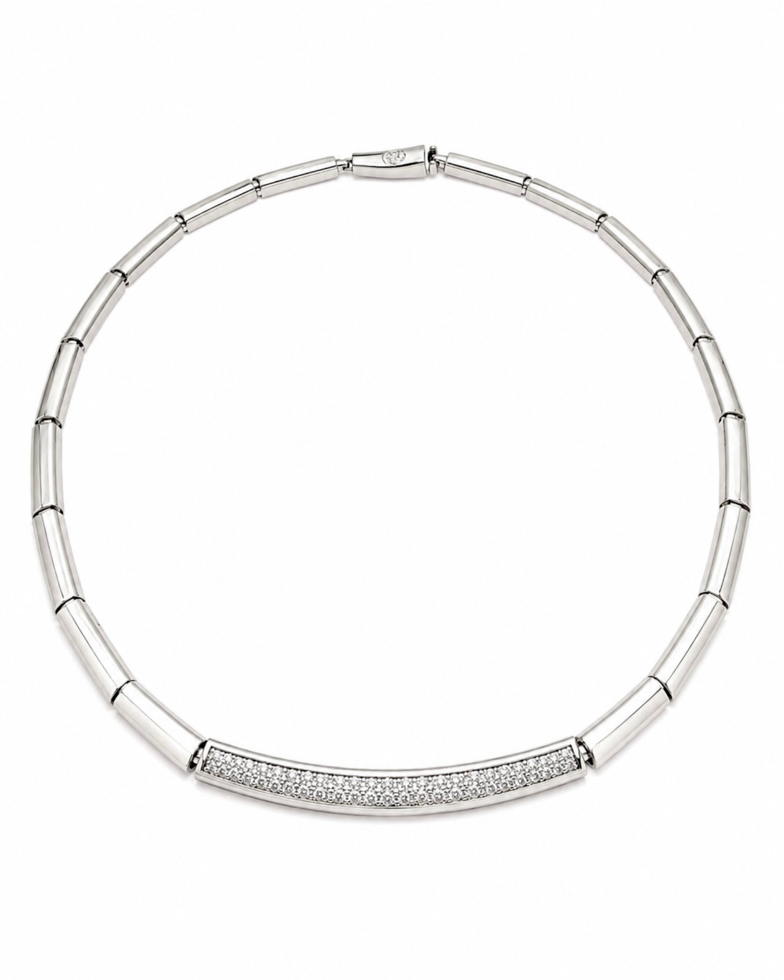 Silver Necklace with Sparkles
