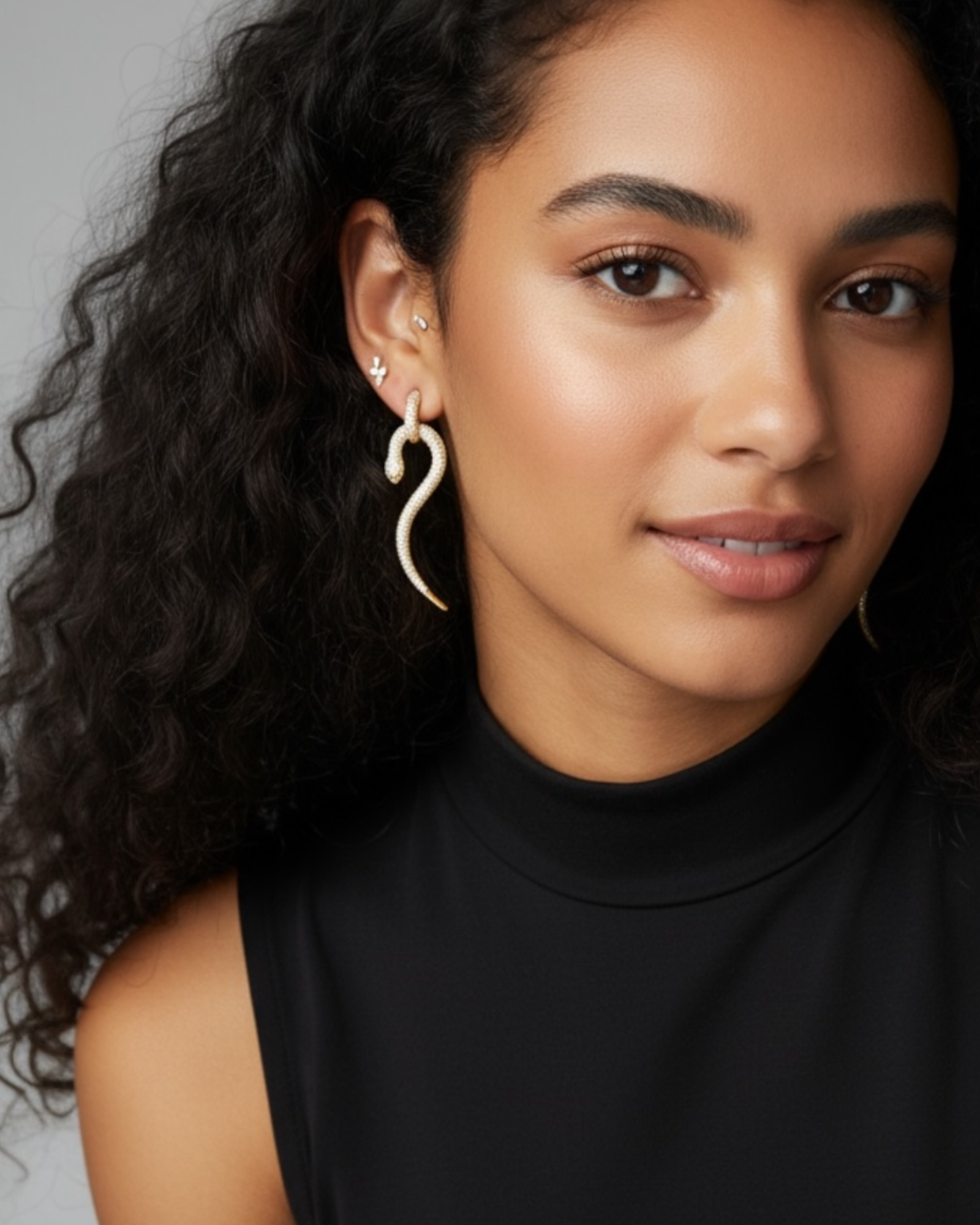 Snake Earrings in Silver