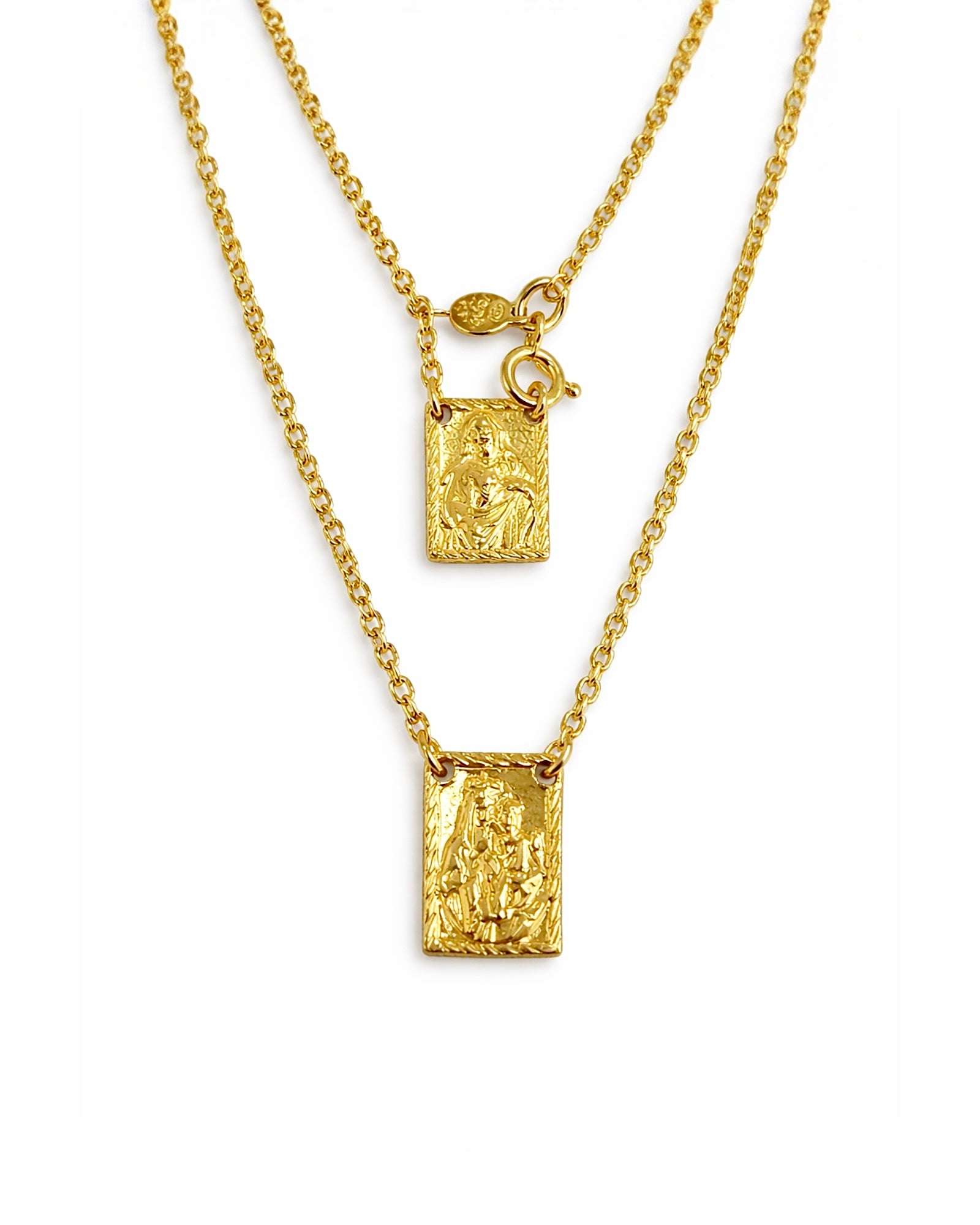 M- Escapulário Malha Tradicional em Prata Dourada