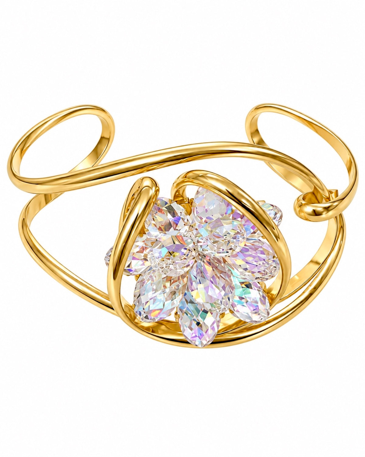 Slave Bracelet / Bracelet with Stones in Gold-Plated Silver