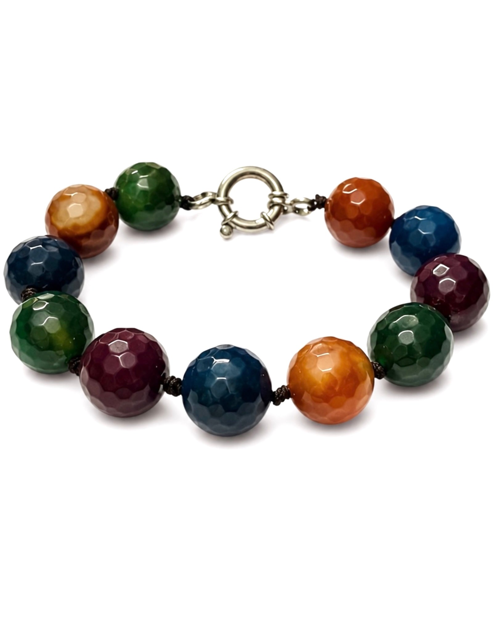 Colorful Stone Bracelet in Silver