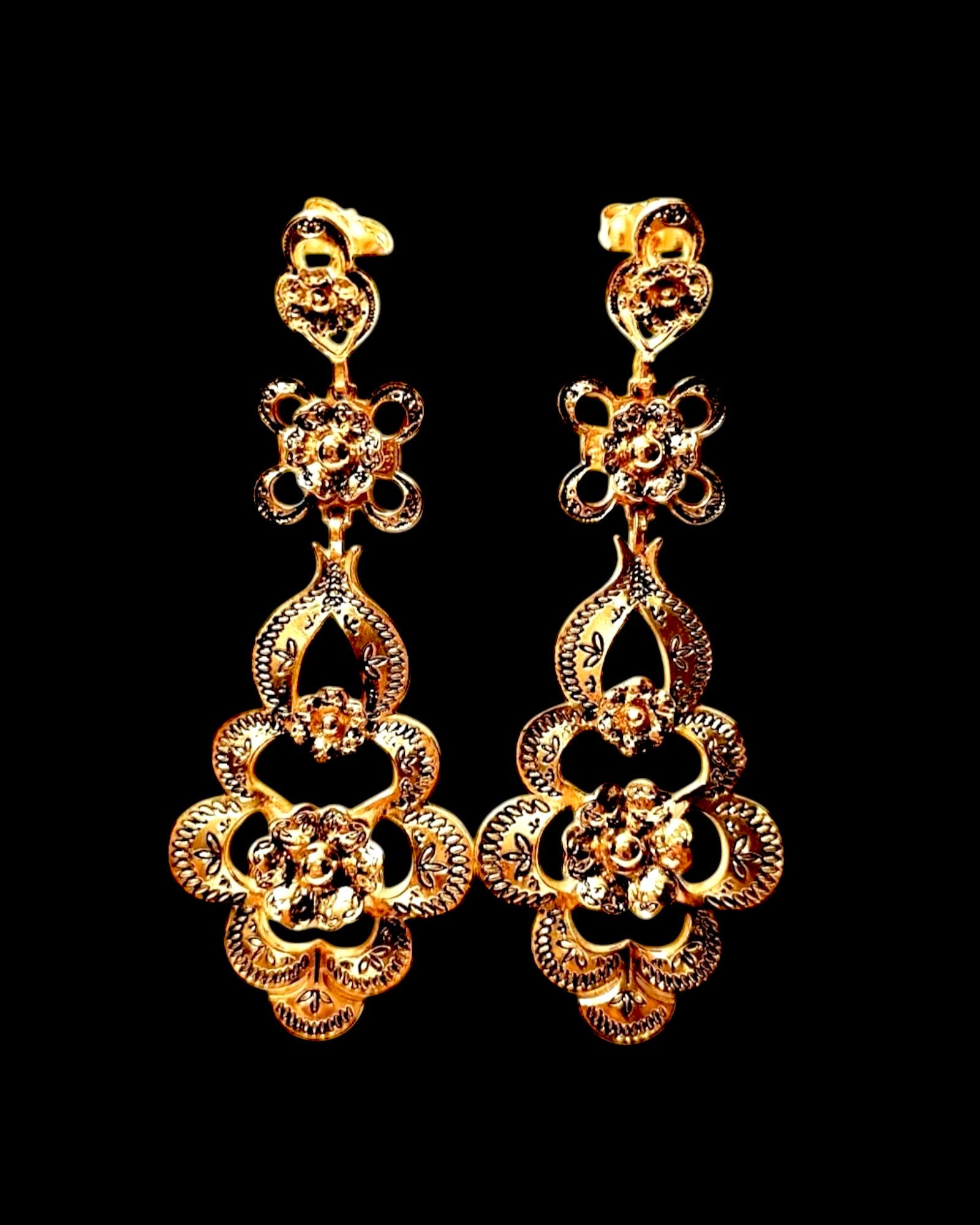 Baroque Earrings in Gold Plated Silver