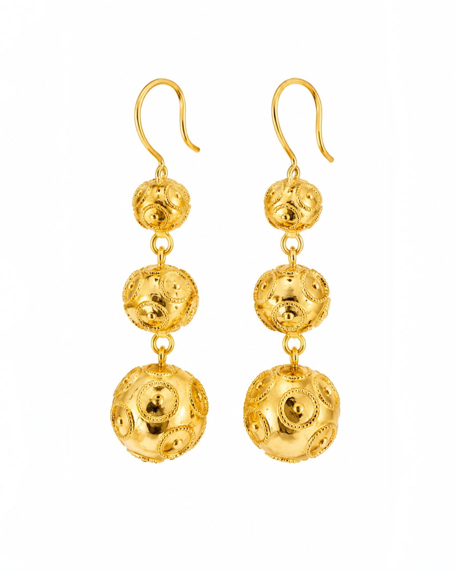 Viana Filigree Earrings in Gold-Plated Silver