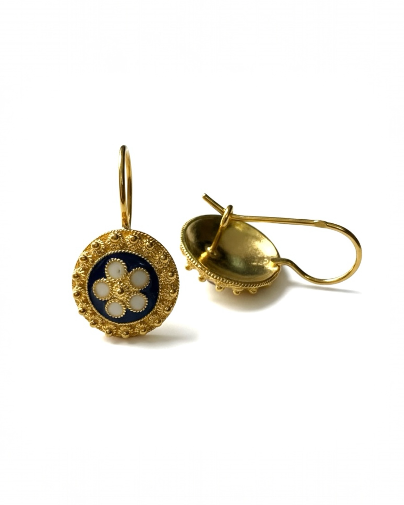 Blue Snail Earrings in Gold-Plated Silver