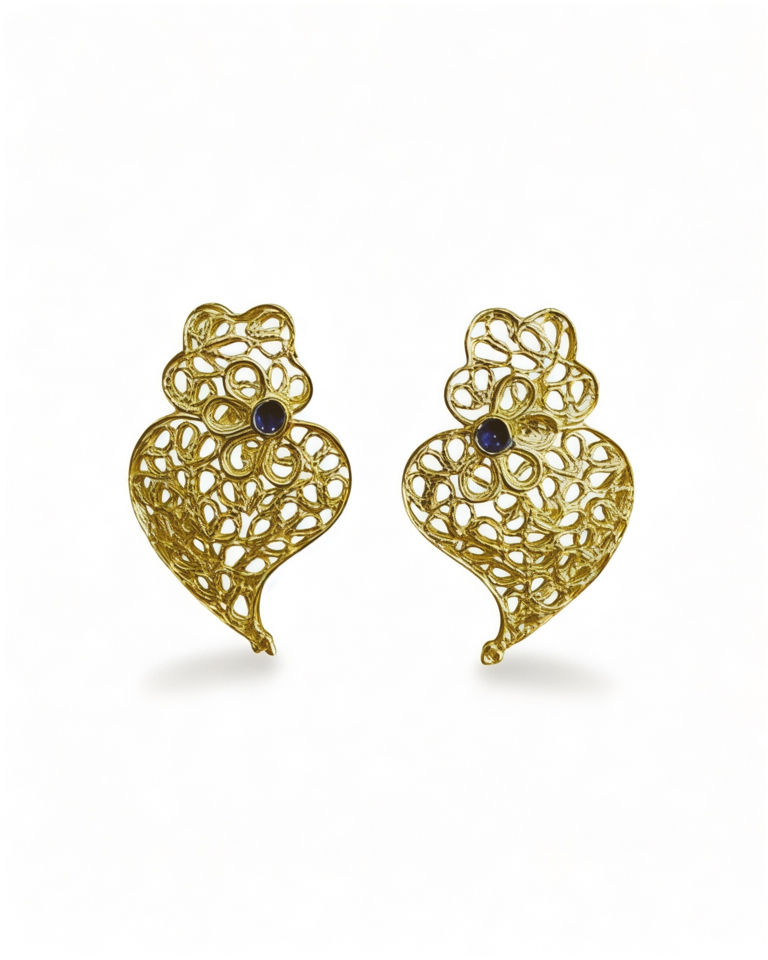 Viana Heart Earrings in Gold Plated Silver