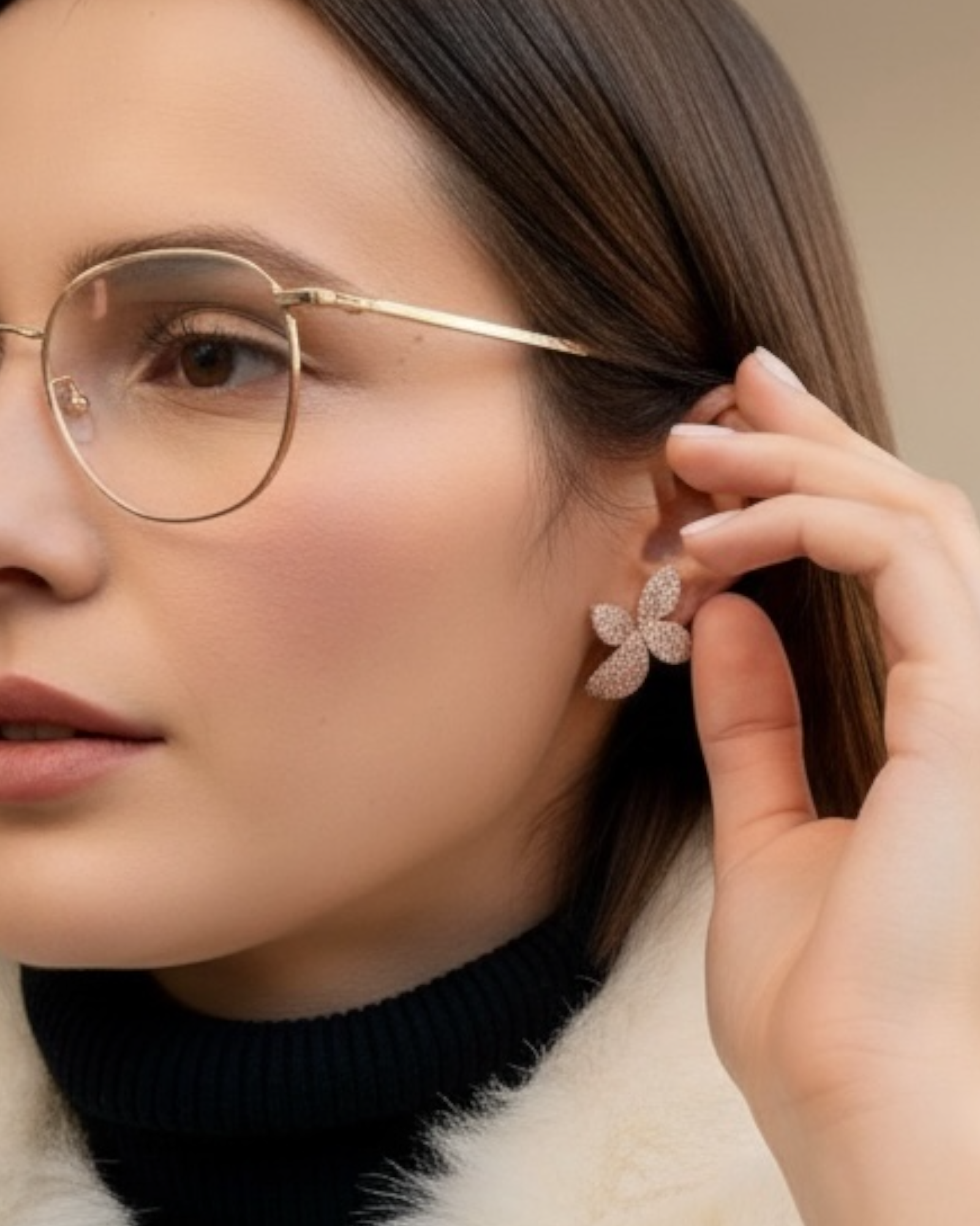 Rose Gold Petal Earrings