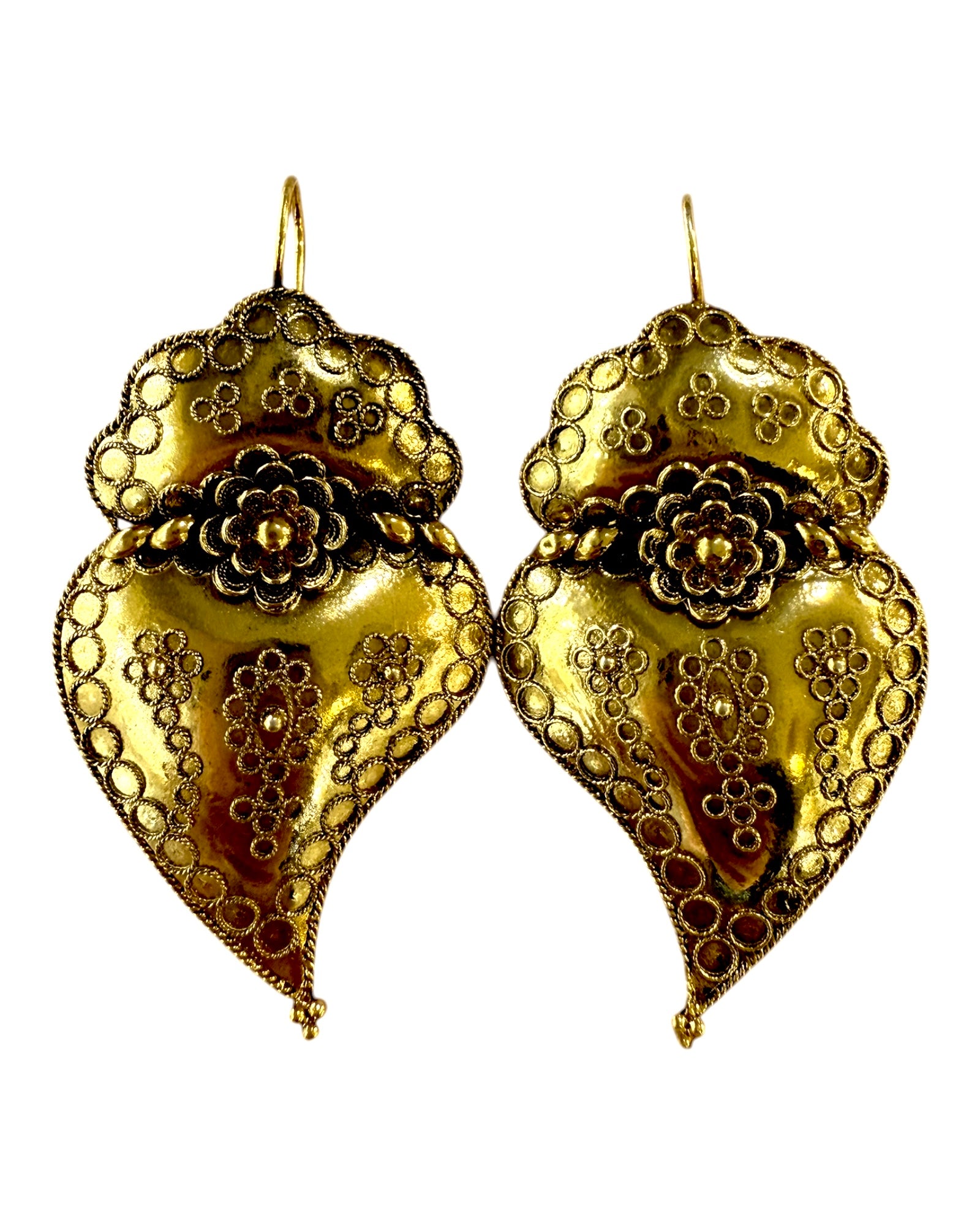 Viana Heart Earrings in Gold Plated Silver