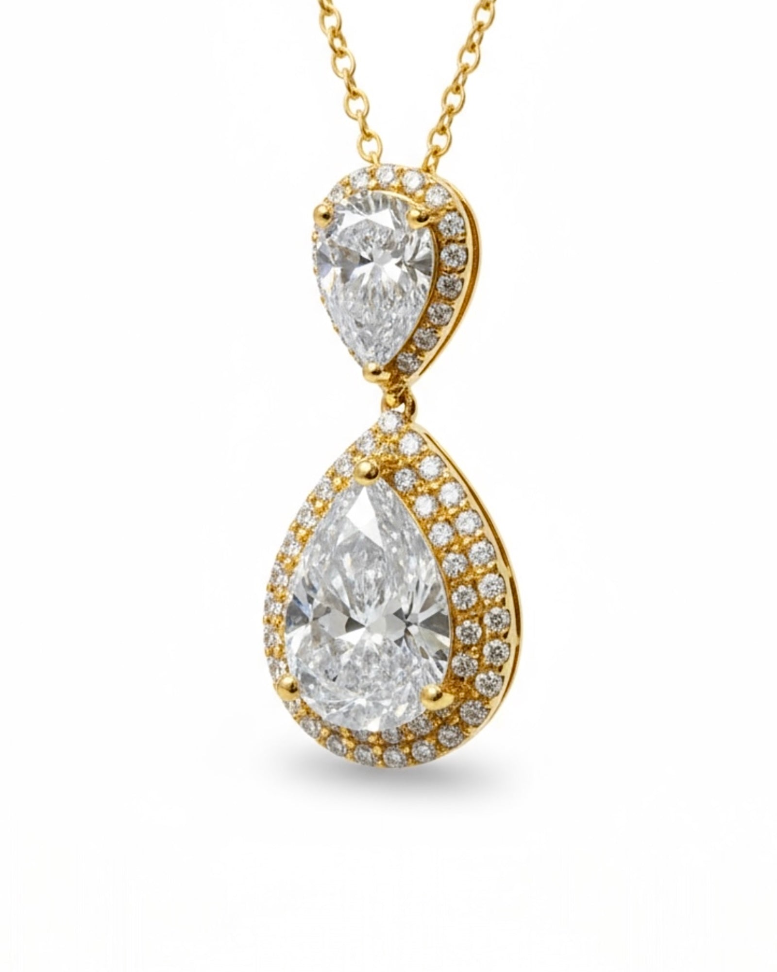 Gold-plated silver teardrop necklace