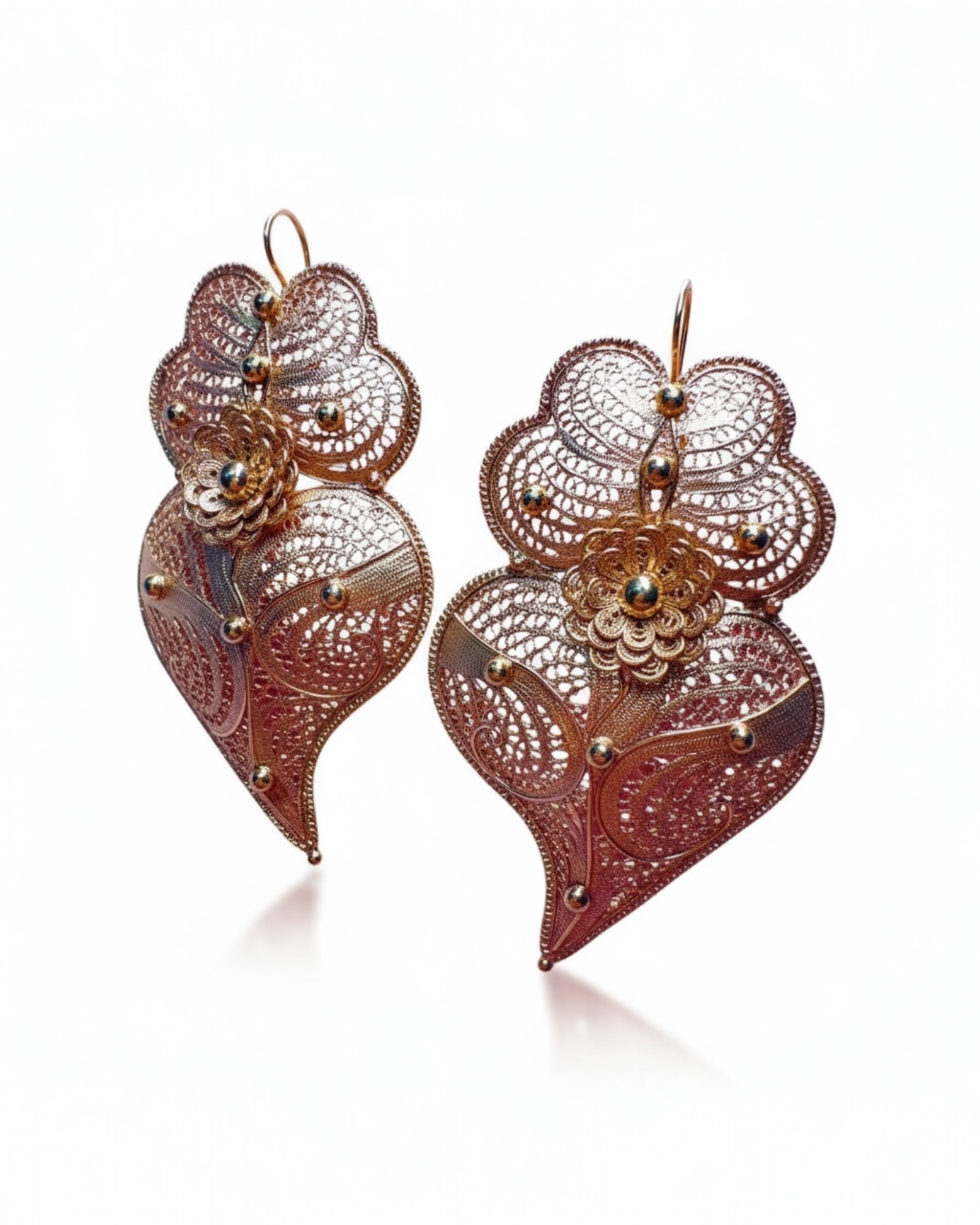 Viana Heart Earrings in Gold Plated Silver
