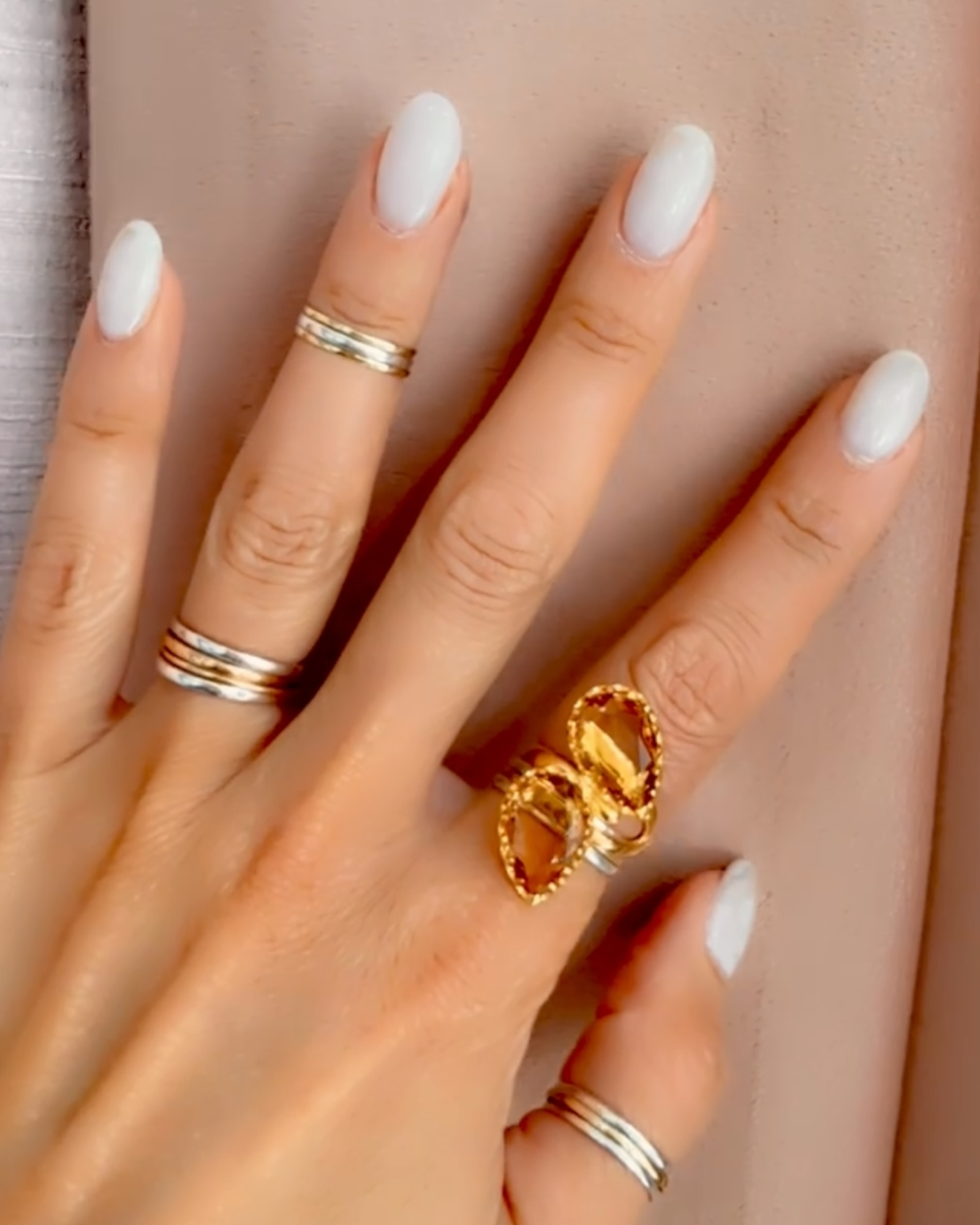Gold Silver Drop Ring