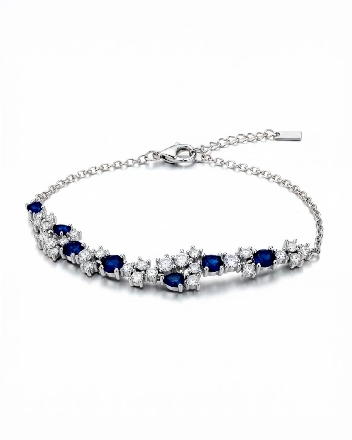 Pulseira com Cor Azul  em Prata