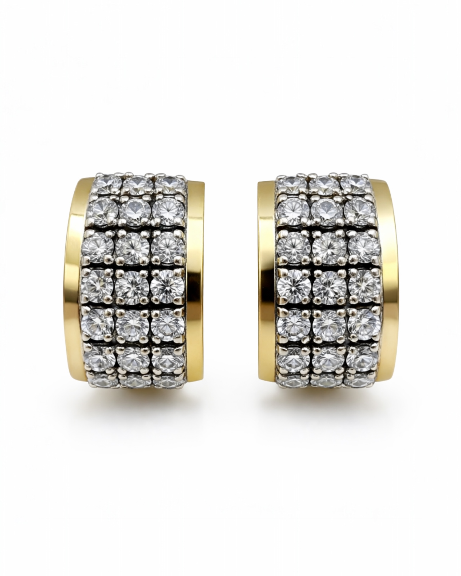 Sparkling Earrings in Silver and Gold