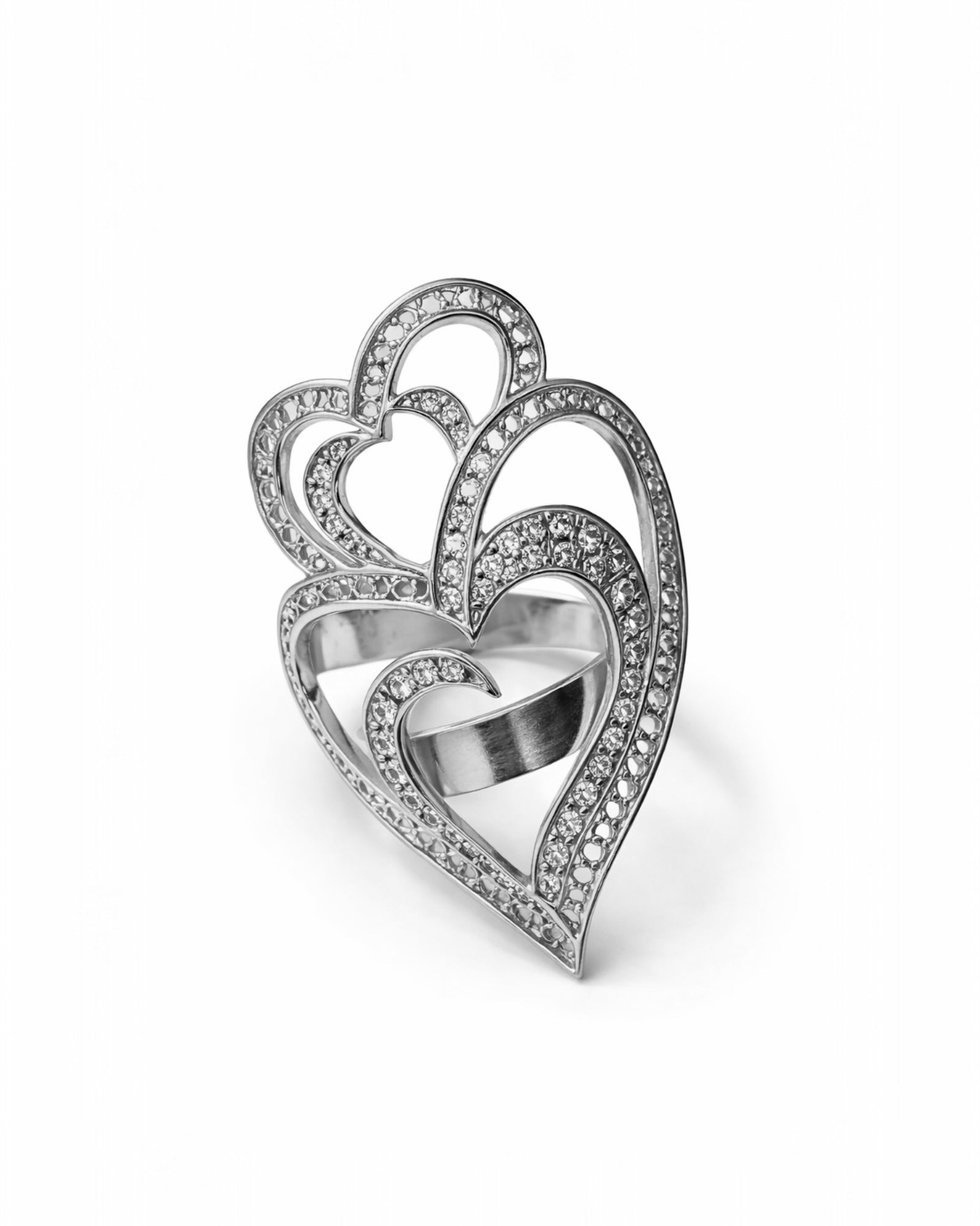 Viana Heart Ring is Love in Silver