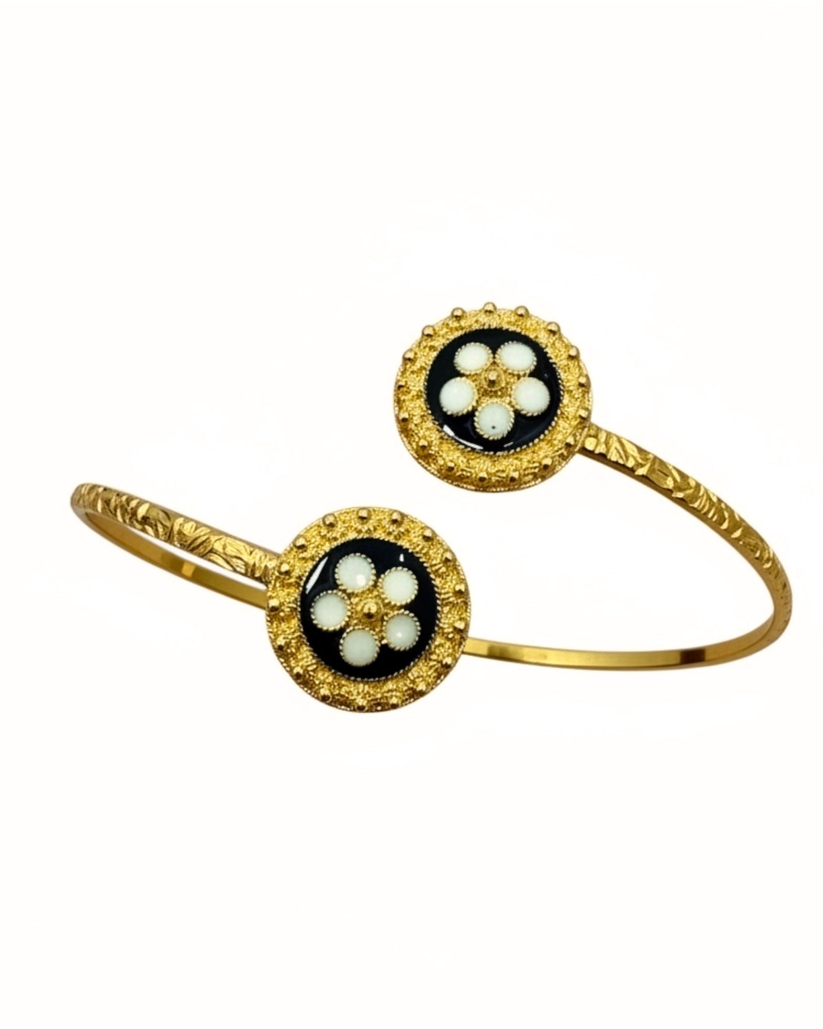 Escrava / Pulseira de Caramujo Azul em Prata Dourada