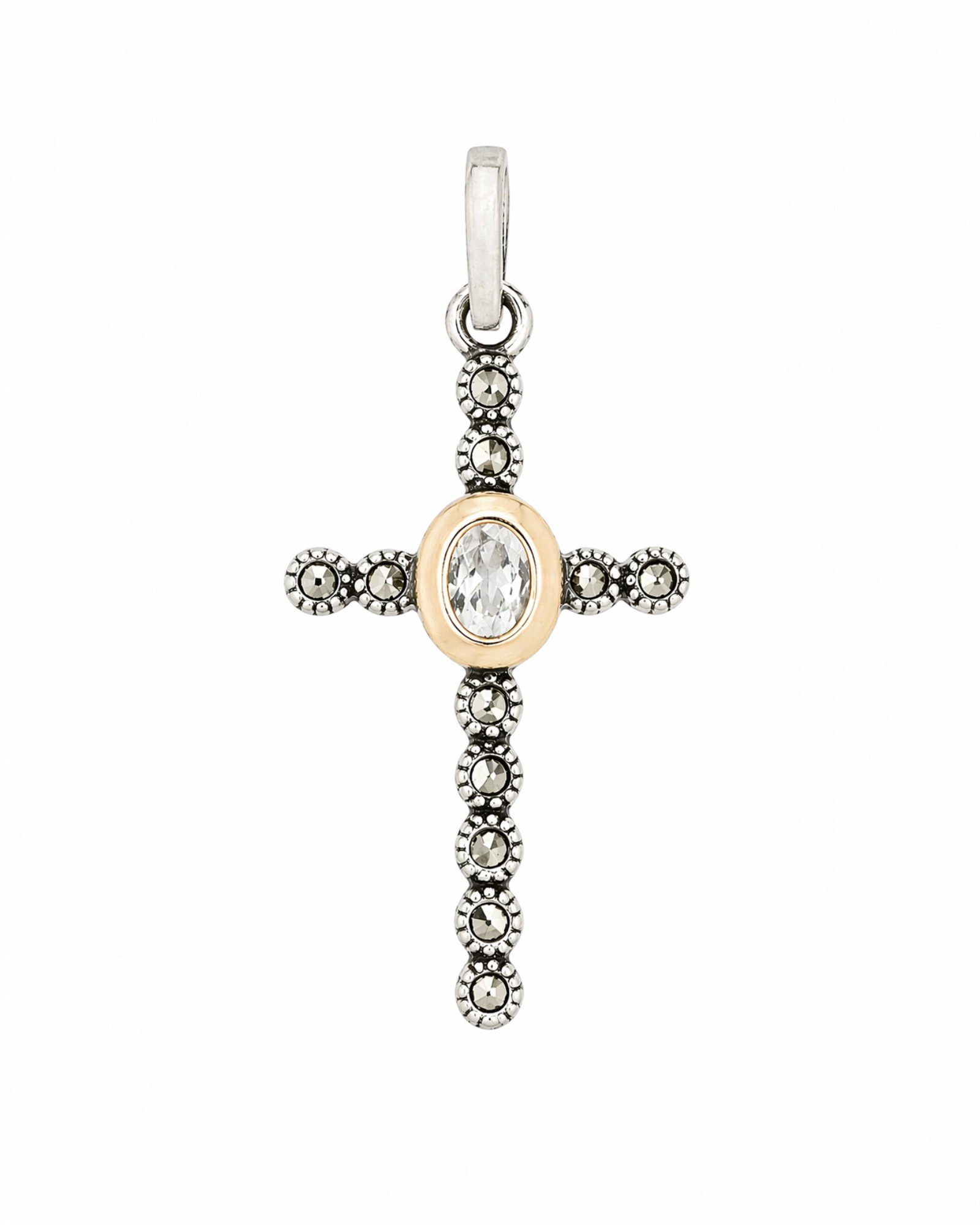 Medalha Cruz com Marcassites
