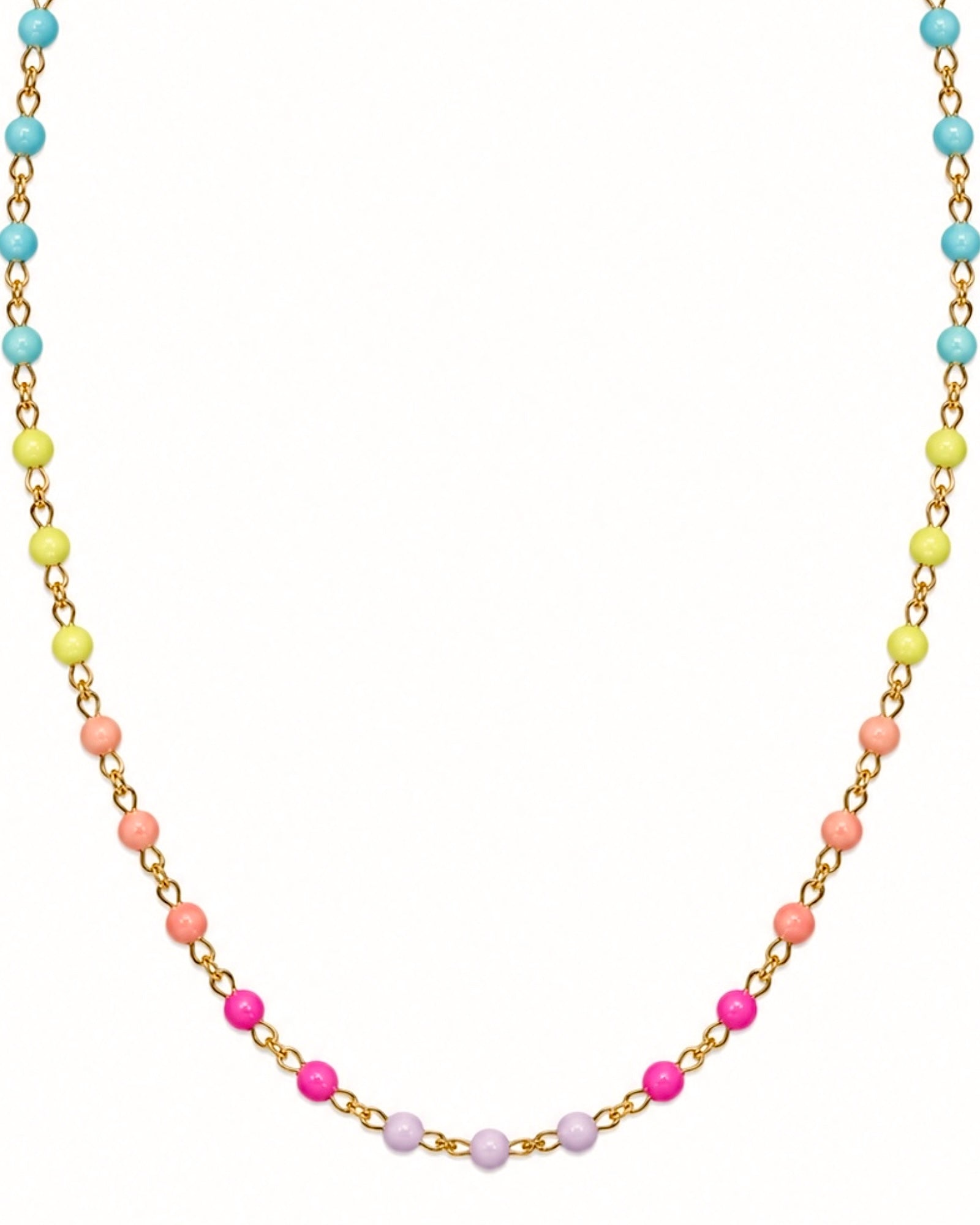 Colar Multicolor em Prata Dourada
