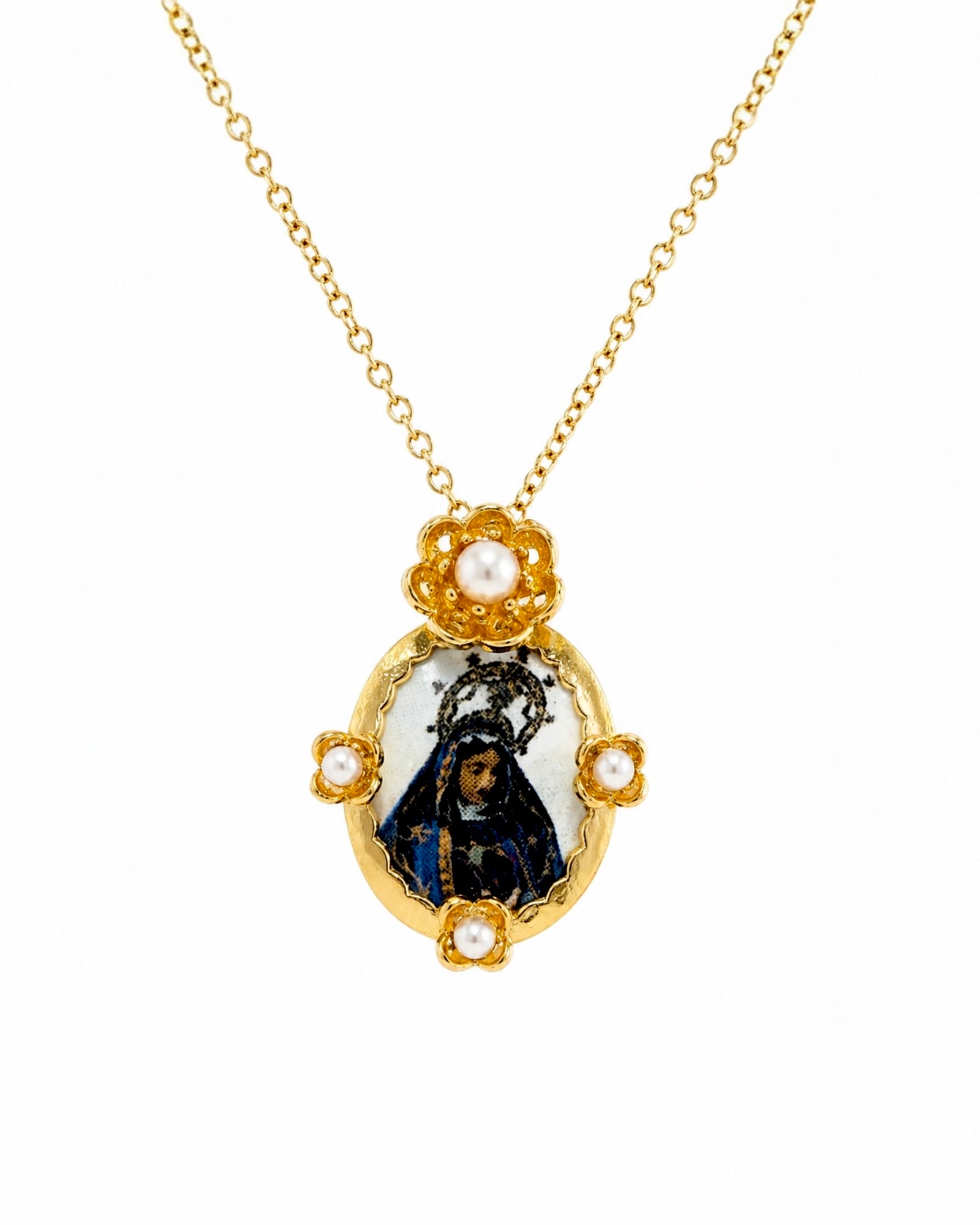 Our Lady of Sorrows Medal in Gilded Silver