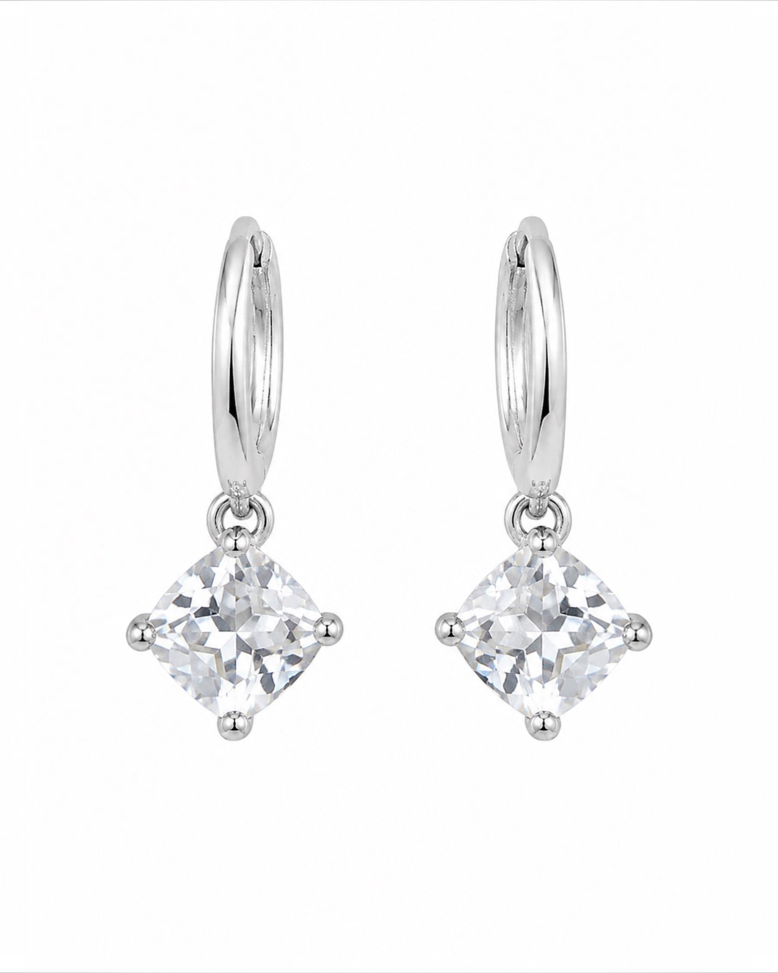 Sparkling Silver Hoop Earrings