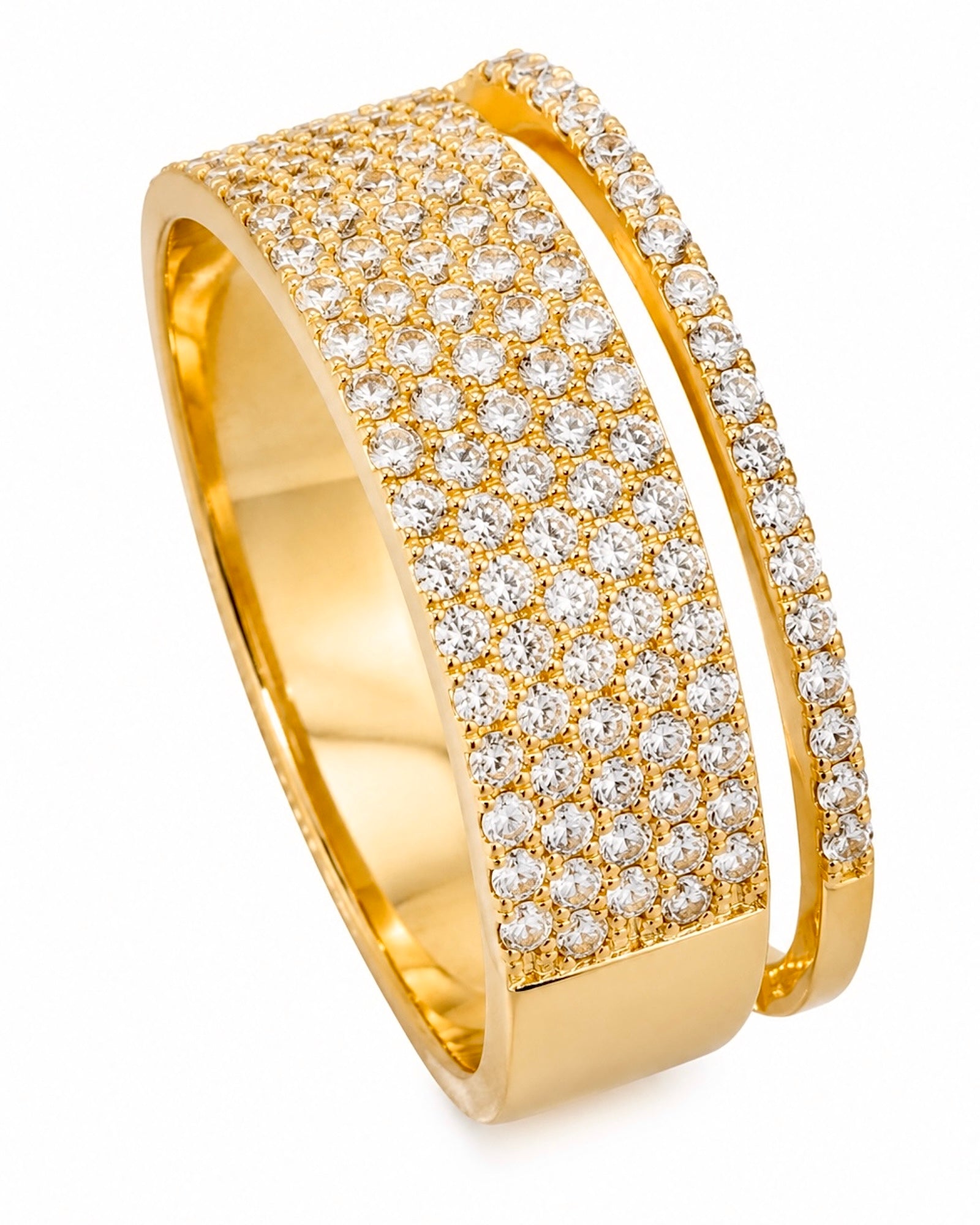Ring with Gold-Plated Silver Sparkles
