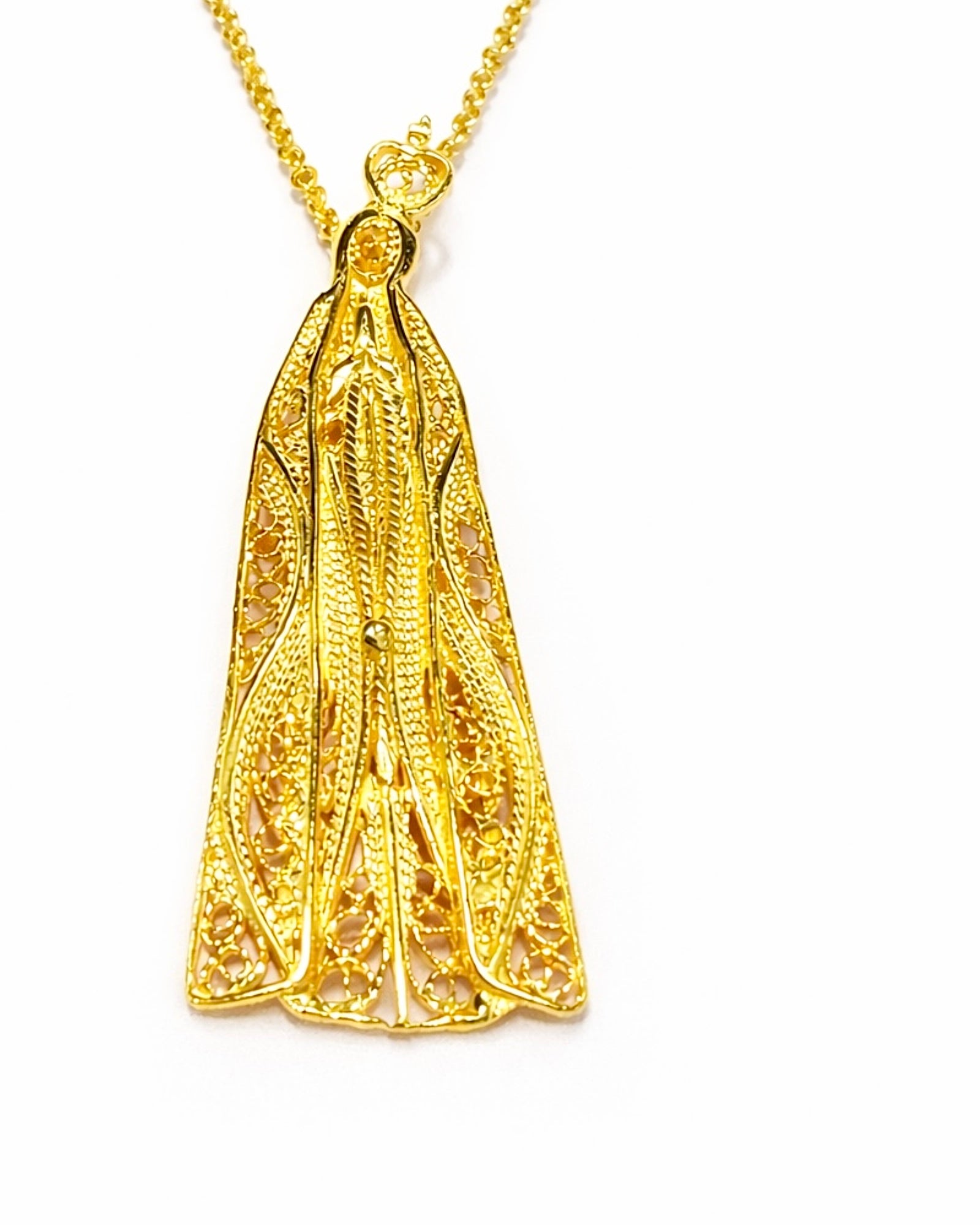Our Lady of Fatima Necklace in Gold-Plated Silver