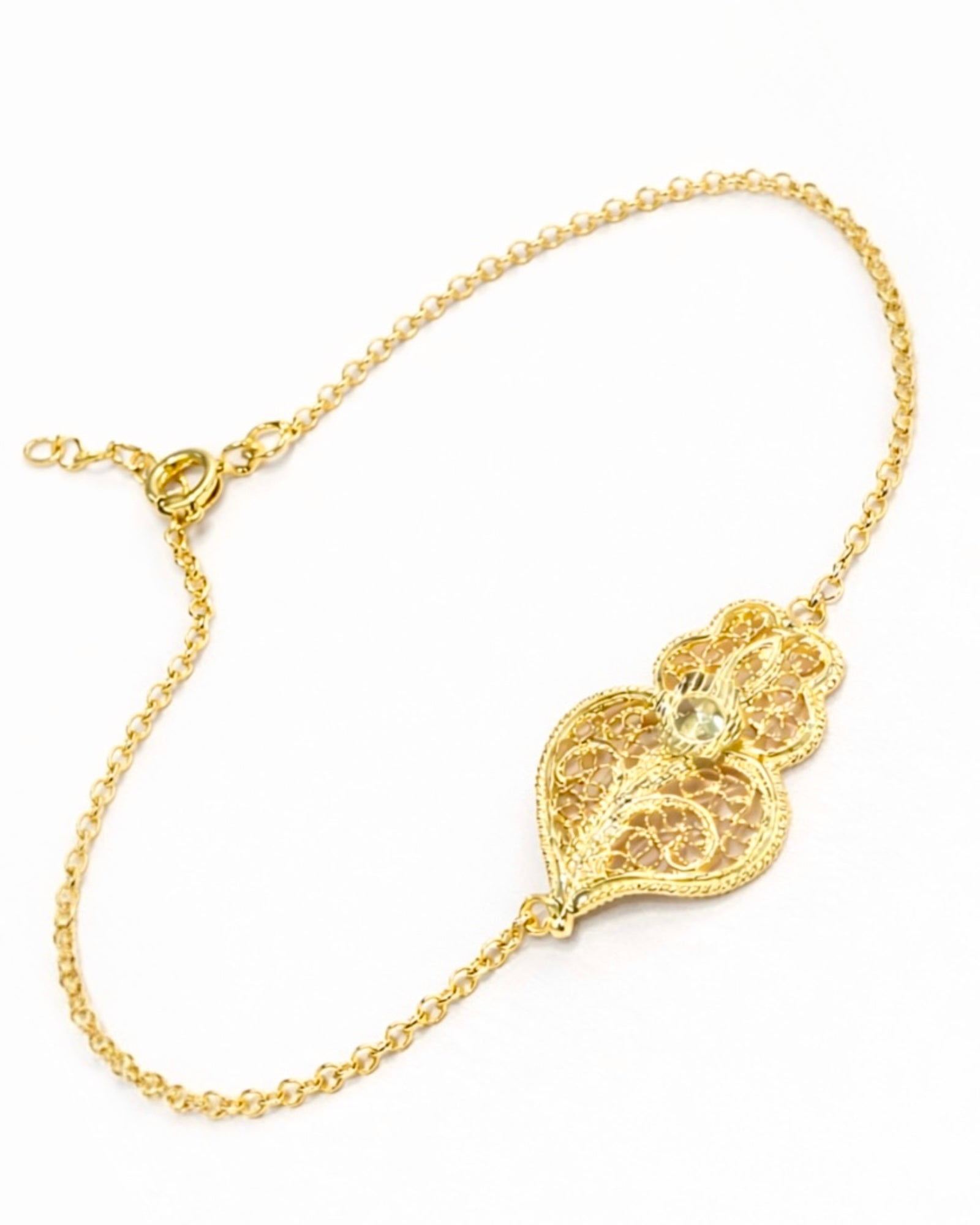 Viana Heart Bracelet with Enamel in Gold-Plated Silver