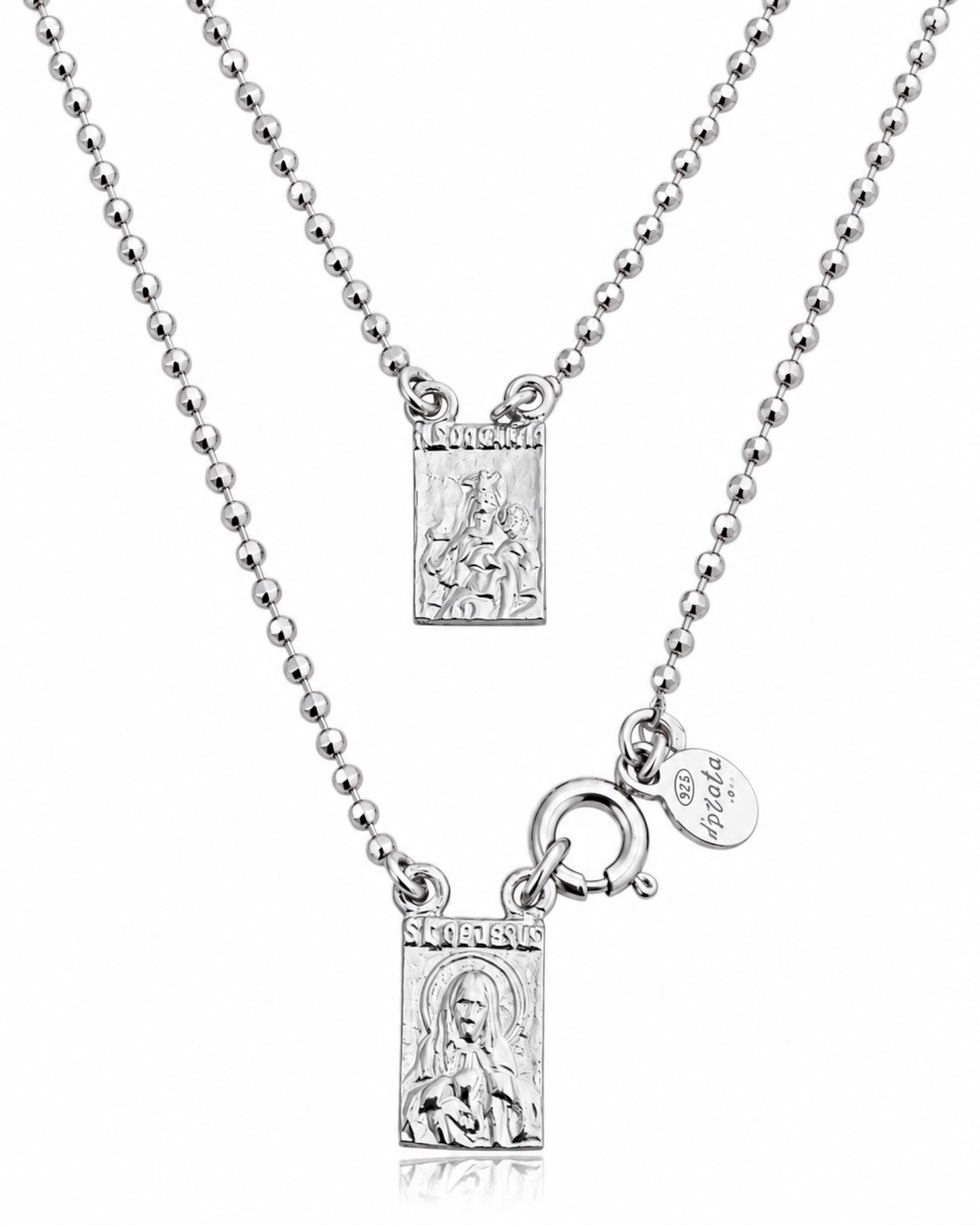 XXS - White Silver Sphere Mesh Scapular