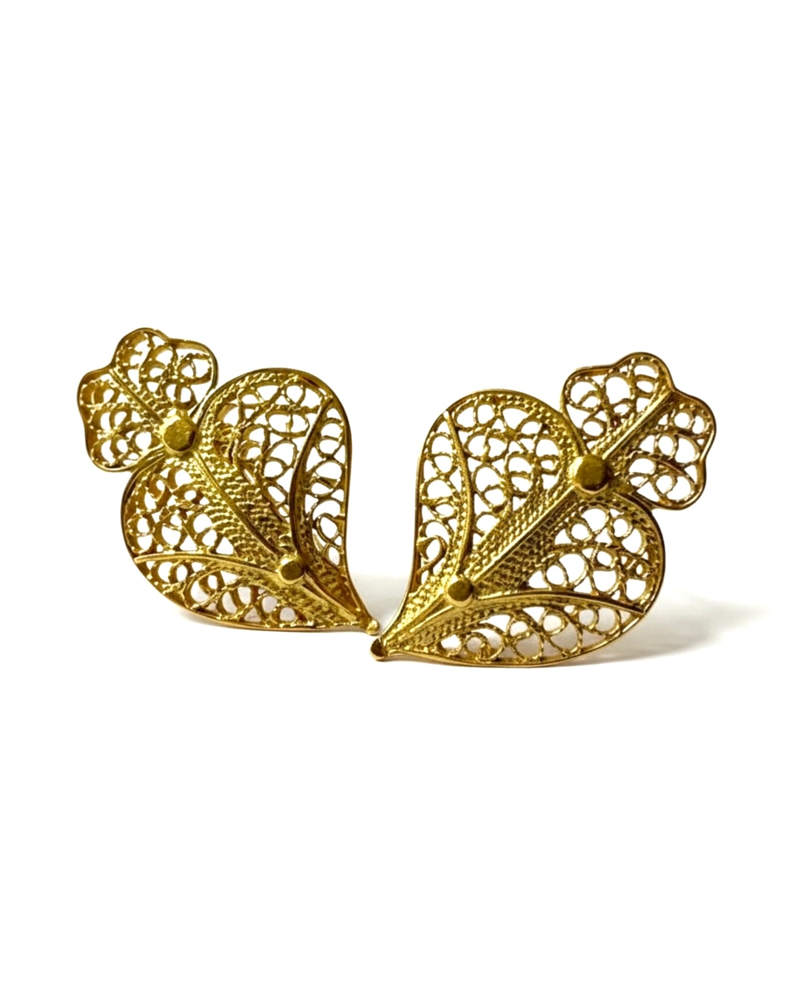 Viana Heart Earrings in Gold Plated Silver