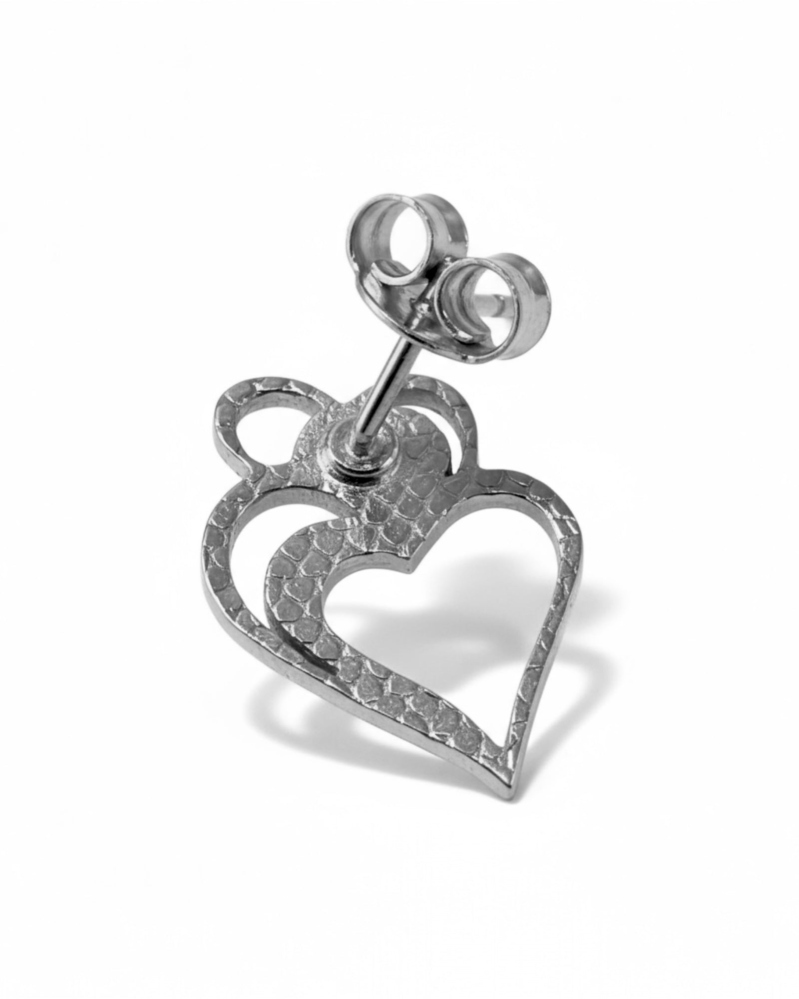 Viana is Love Heart Earrings in Silver