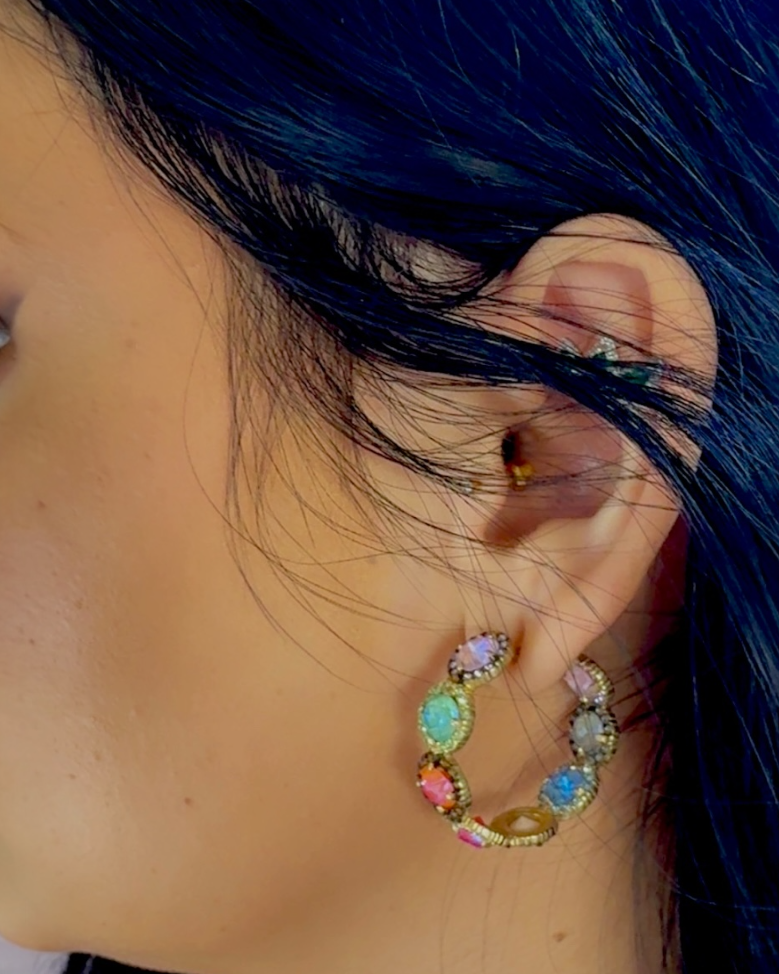 Colorful Hoops in Gold Silver