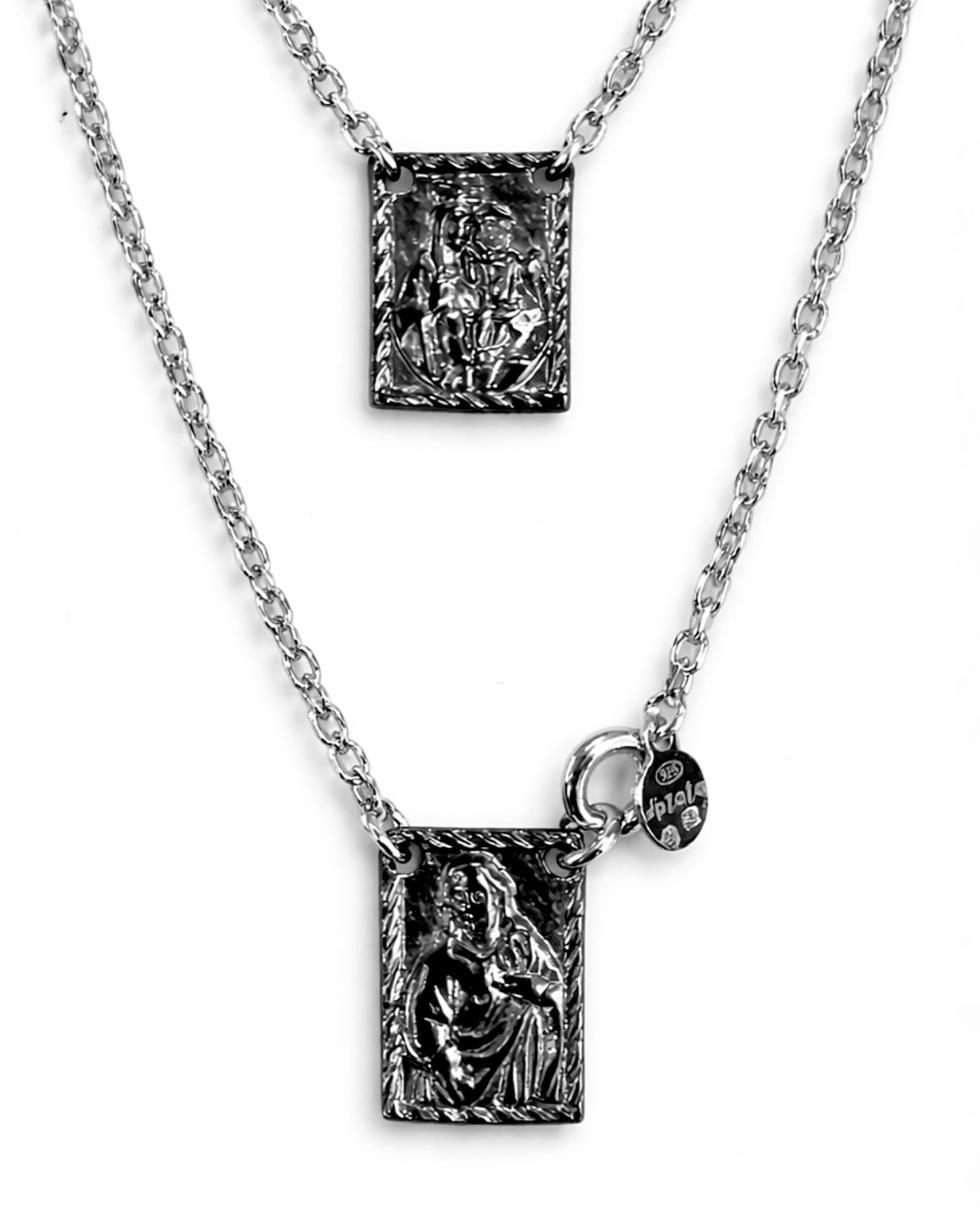 L- Escapulário Homem Malha Tradicional em Prata